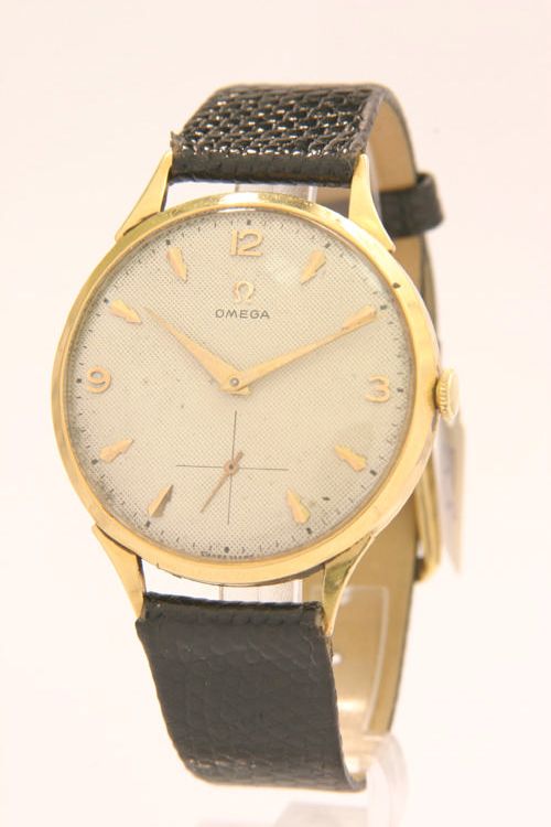 Omega. A gents oversize 18ct gold wristwatch 1950s