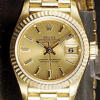 Rolex. A lady's 18ct gold automatic centre seconds calendar bracelet watch Oyster Perpetual Datejust, ref:69178, circa 1996