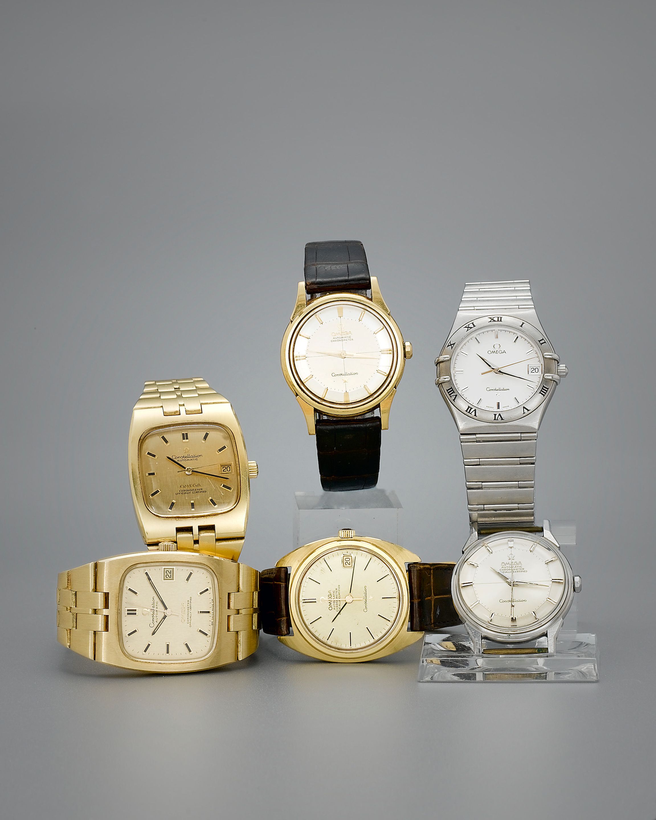Omega. A gents large and heavy 18ct gold automatic calendar bracelet watchConstellation, Ref:168.0059, 1970s