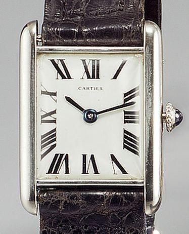 Cartier. A gents 18ct white gold rectangular wristwatch Tank, No.10000, 7448, 1970s