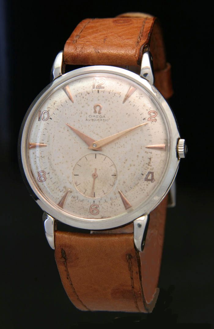 Omega. A gents 1950s steel automatic oversize wristwatch