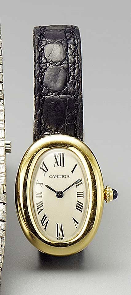 Cartier. An 18ct gold quartz wristwatchBaignorie, recent