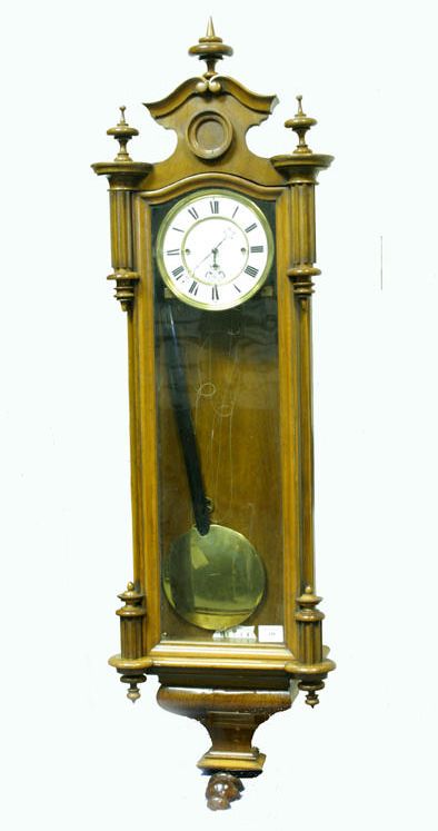 A 19th century petit sonnerie walnut Vienna style regulator Unsigned