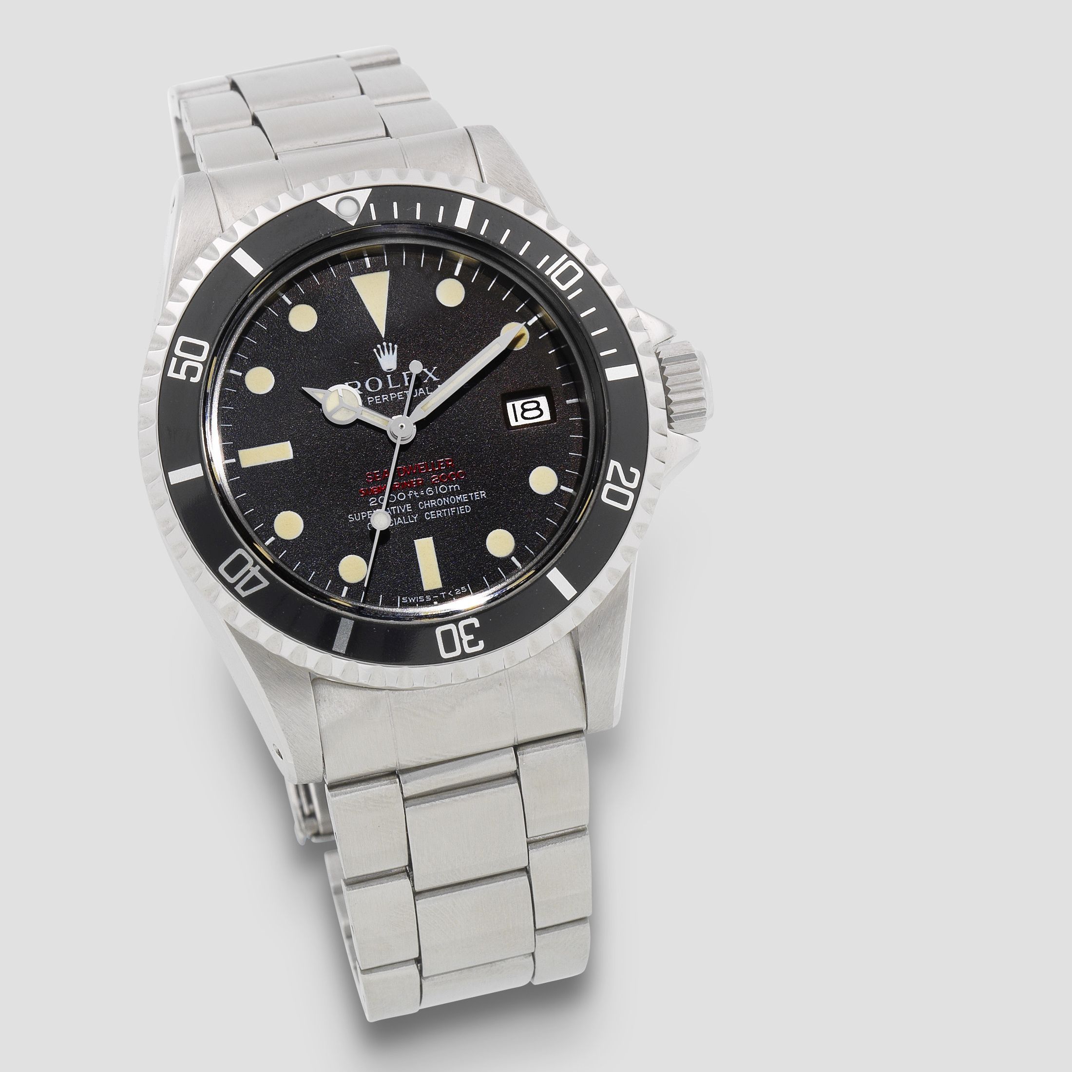 Rolex. A rare stainless steel automatic calendar bracelet watch Double Red Sea Dweller, Ref: 1665, Circa 1972