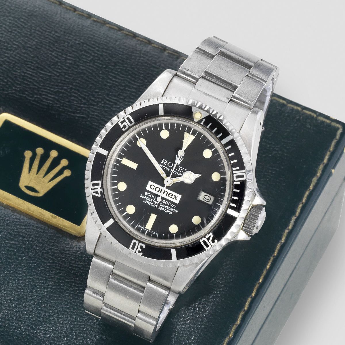 Rolex. A fine and rare stainless steel automatic calendar bracelet watch Comex Sea Dweller, Ref: 1665, Circa 1979