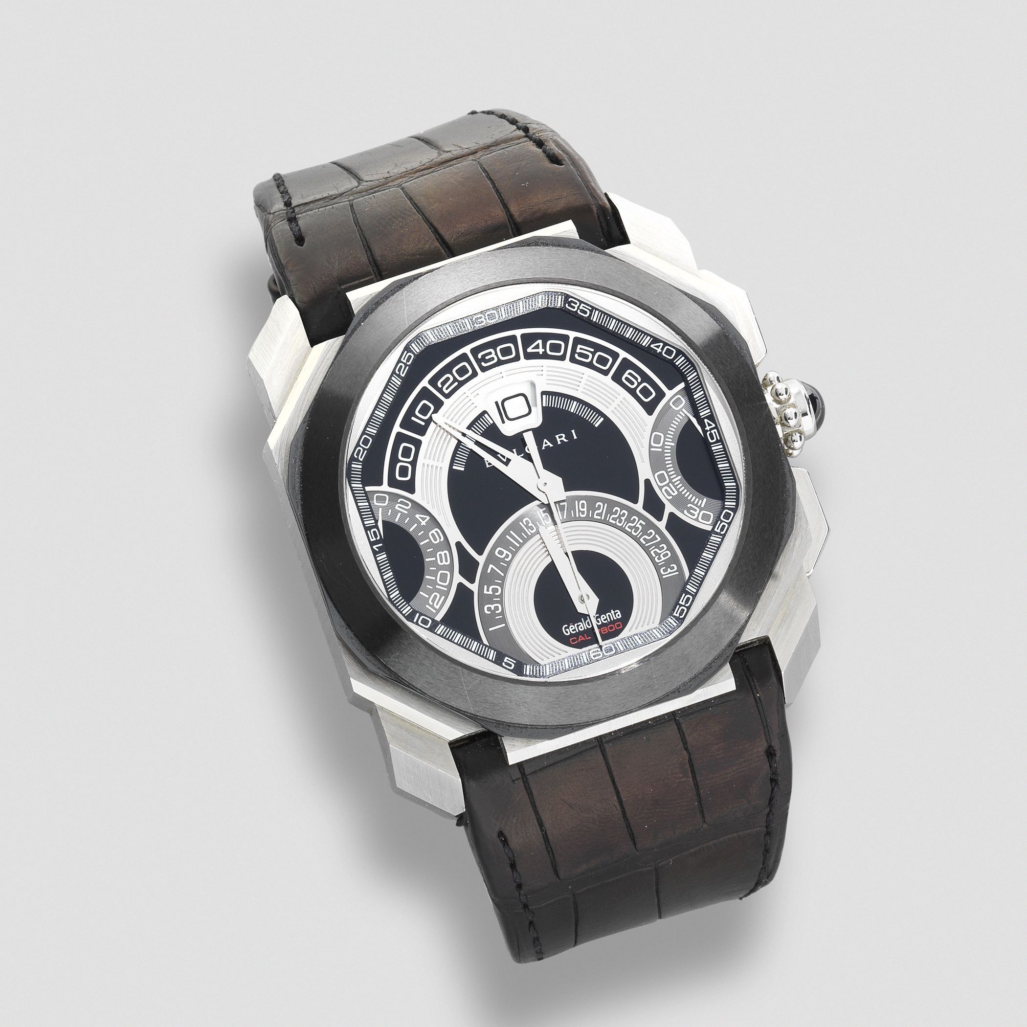 Gerald Genta for Bulgari. A stainless steel automatic calendar chronograph wristwatch Gerald Genta Octo Quadri-Retro Chronograph, Ref: BGO 45 SC CHQR, Circa 2015
