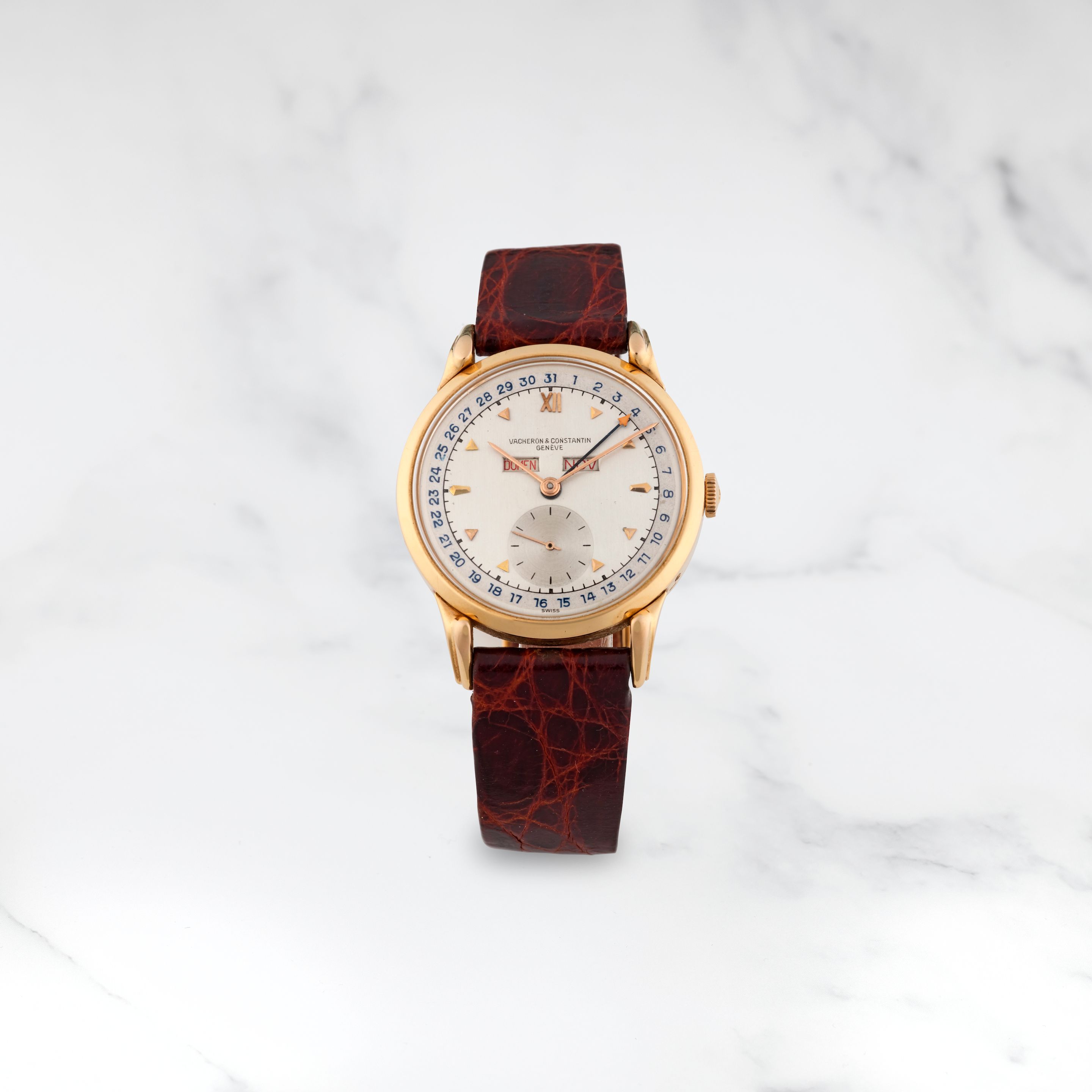 VACHERON & CONSTANTIN. MONTRE BRACELET EN OR JAUNE 18 CARATS TRIPLE QUANTIEME MOUVEMENT MECANIQUE VACHERON & CONSTANTIN. AN 18K GOLD MANUAL WIND TRIPLE CALENDAR WRISTWATCH ...