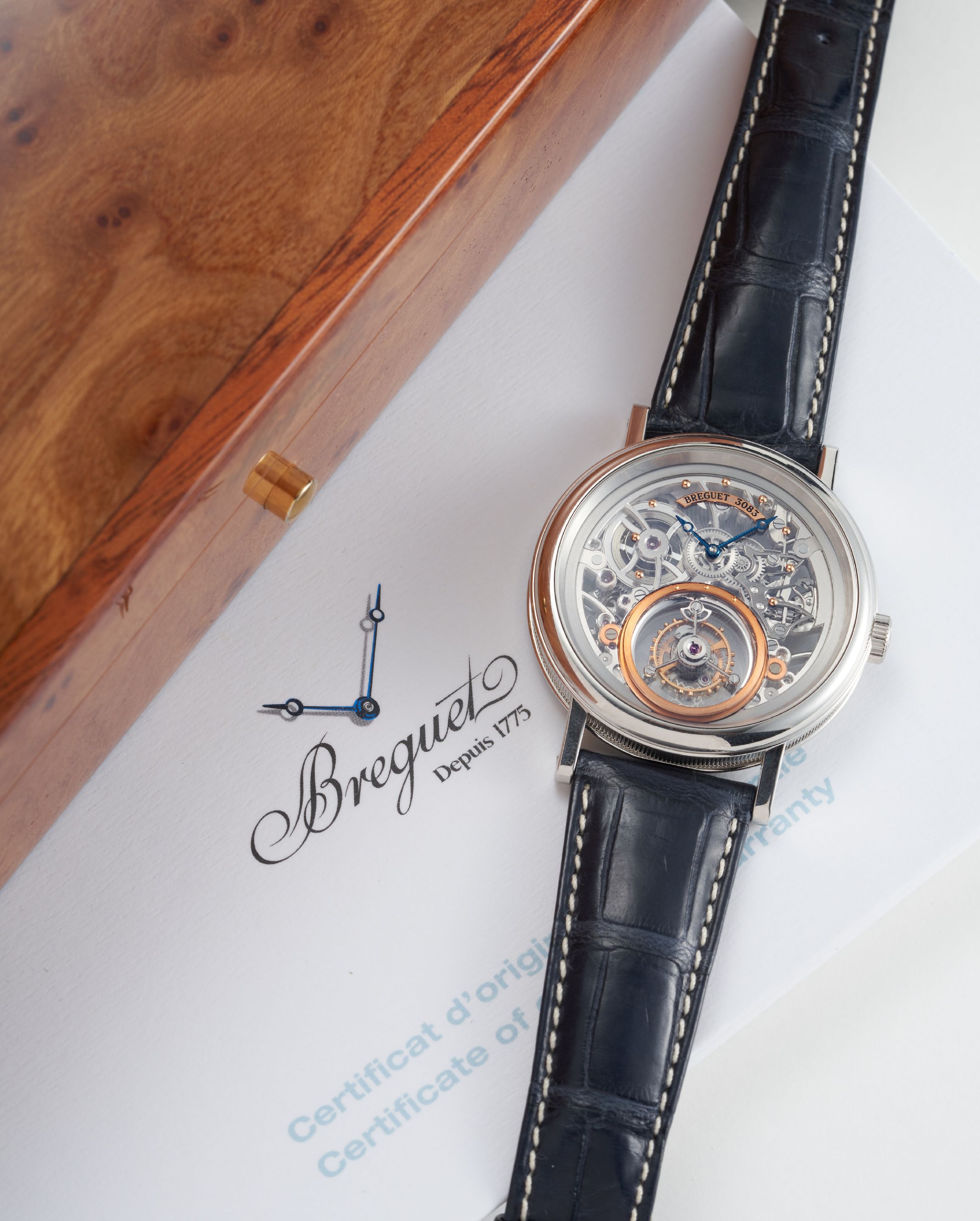 Breguet. A Platinum Wristwatch, Ref.5335, with box and certificate