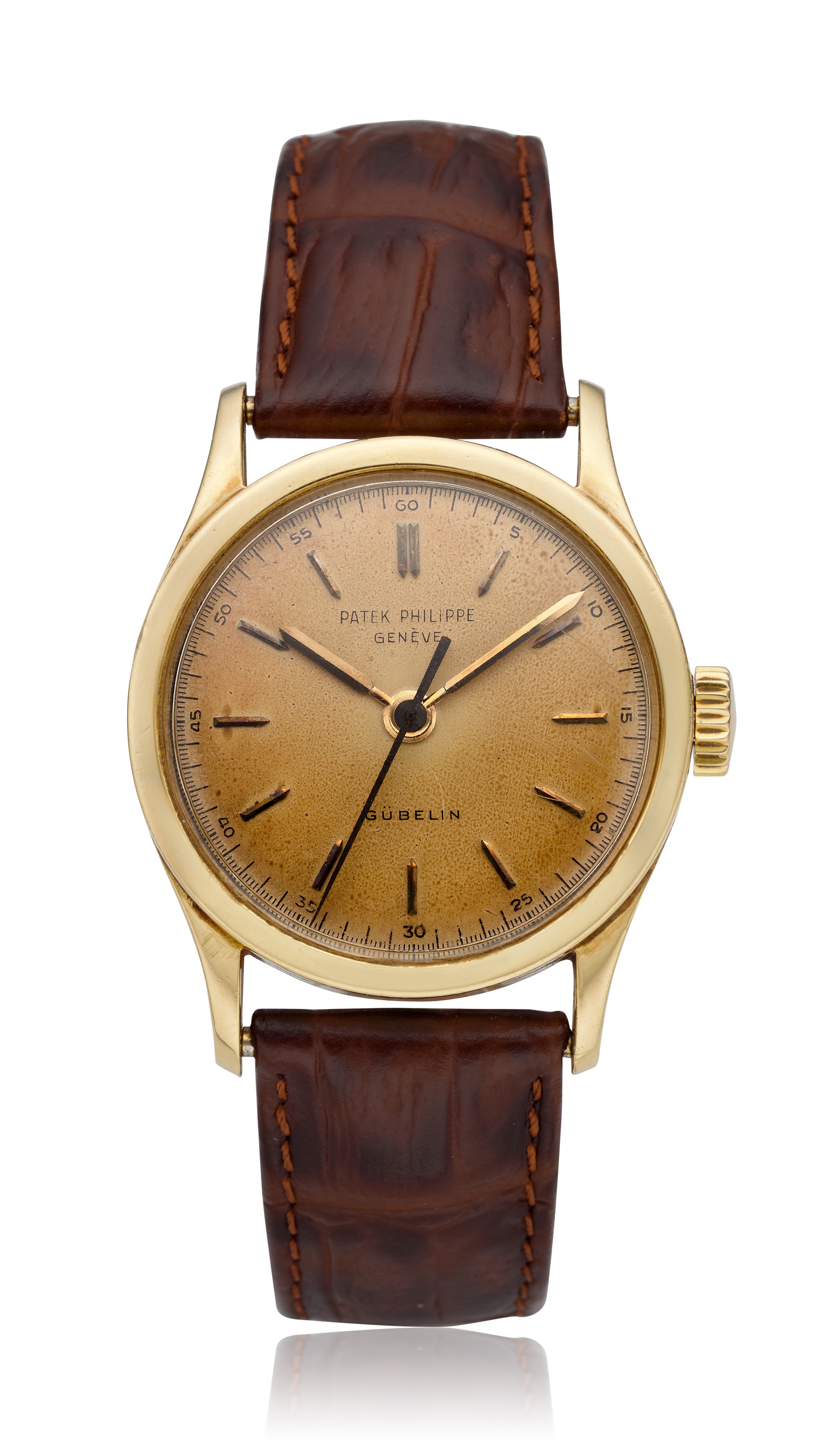 PATEK PHILIPPE, CALATRAVA, GÜBELIN SIGNED DIAL, 18K GOLD, REF. 2457