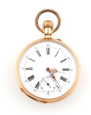 Herrentaschenuhr mit rückseitigem Datum