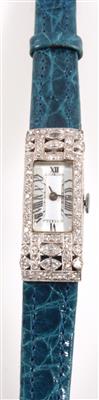 Altschliffdiamant Damenarmbanduhr zus. ca. 1,35 ct