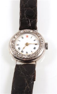 Altschliffdiamant Damenarmbanduhr zus. ca. 0,80 ct