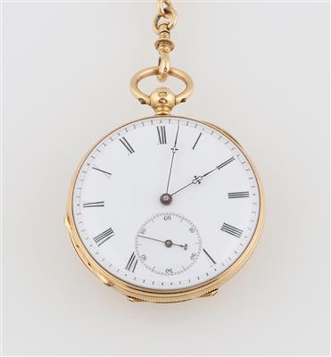 Damentaschenuhr mit Kette und Schlüssel