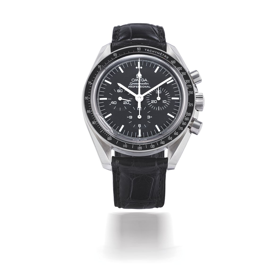 OMEGA. CHRONOGRAPHE BRACELET EN ACIER MOUVEMENT MECANIQUEOMEGA. A STAINLESS STEEL MANUAL WIND CHRONOGRAPH WRISTWATCH Speedmaster Professional, Ref: 145.0022/345.0022, Circa 2000