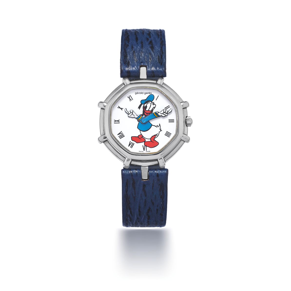 GERALD GENTA. MONTRE BRACELET EN ACIER MOUVEMENT QUARTZ GERALD GENTA. A STAINLESS STEEL QUARTZ WRISTWATCH Donald Duck Disney Collection, Ref: G.2850.7, Circa 1990