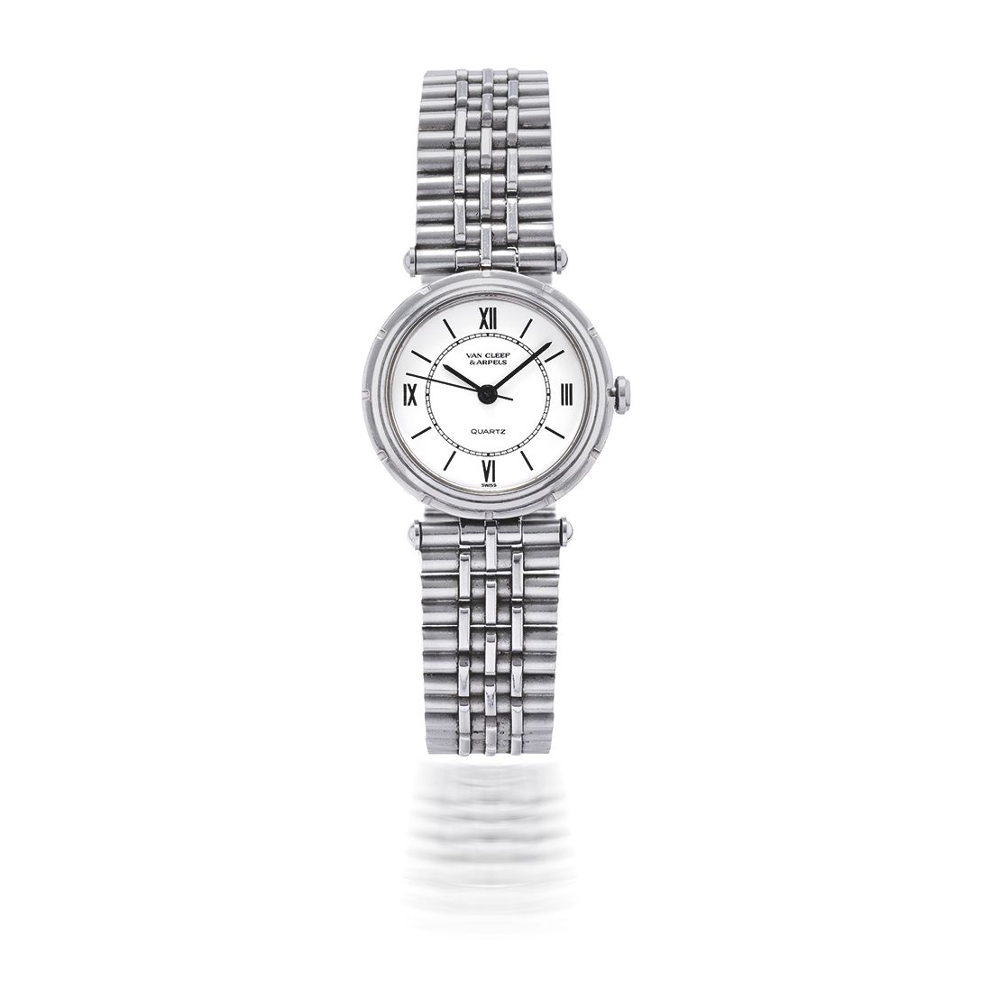 VAN CLEEF & ARPELS. MONTRE BRACELET DE DAME EN ACIER MOUVEMENT QUARTZ VAN CLEEF & ARPELS. A LADY'S STAINLESS STEEL QUARTZ BRACELET WATCH La Collection, ...