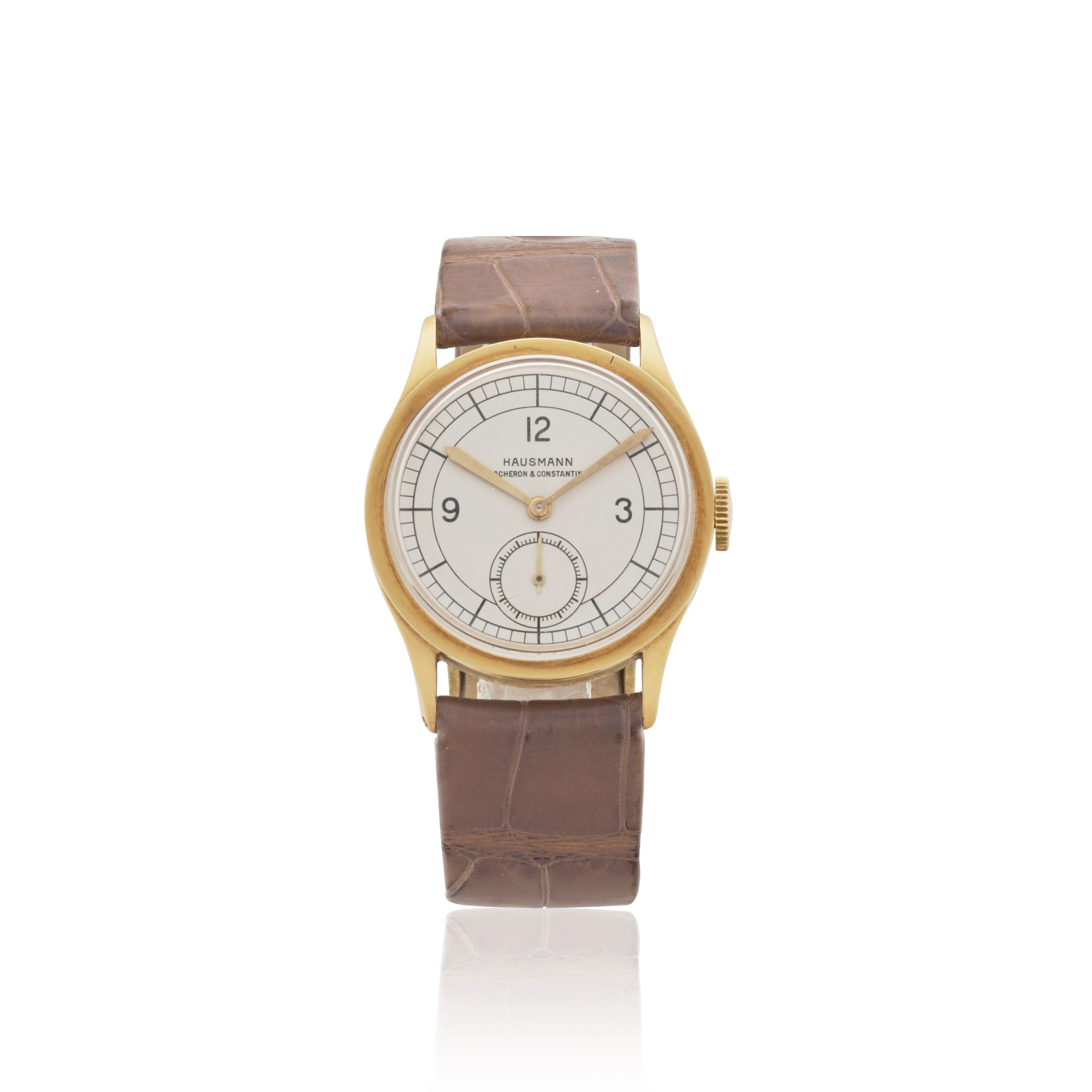 VACHERON CONSTANTIN. AN 18K GOLD WRISTWATCH RETAILED BY HAUSMANc.1935