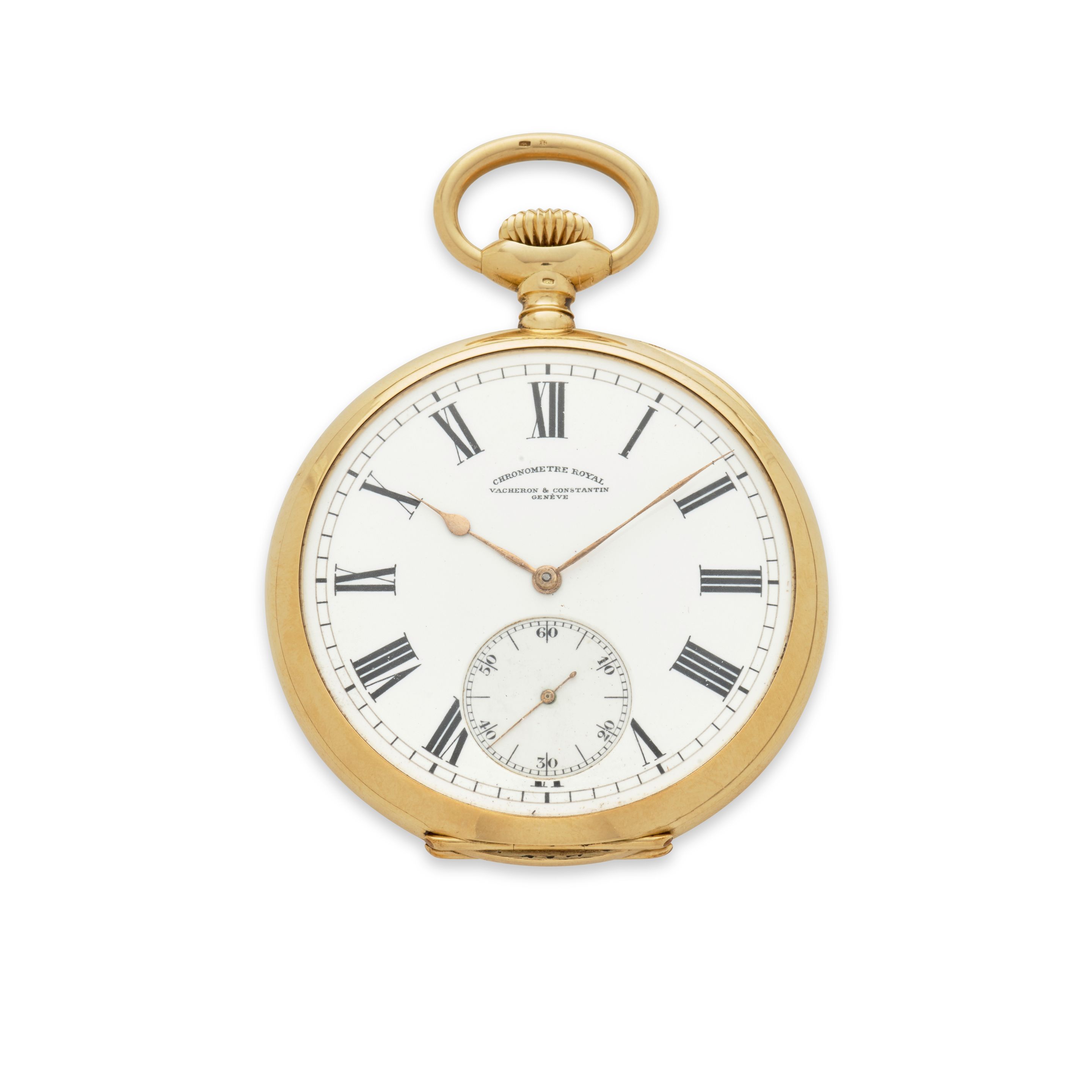 VACHERON & CONSTANTIN, GENÈVE. A FINE 18K GOLD LARGE OPENFACE KEYLESS LEVER WATCH Chronometro Royal, Circa 1917