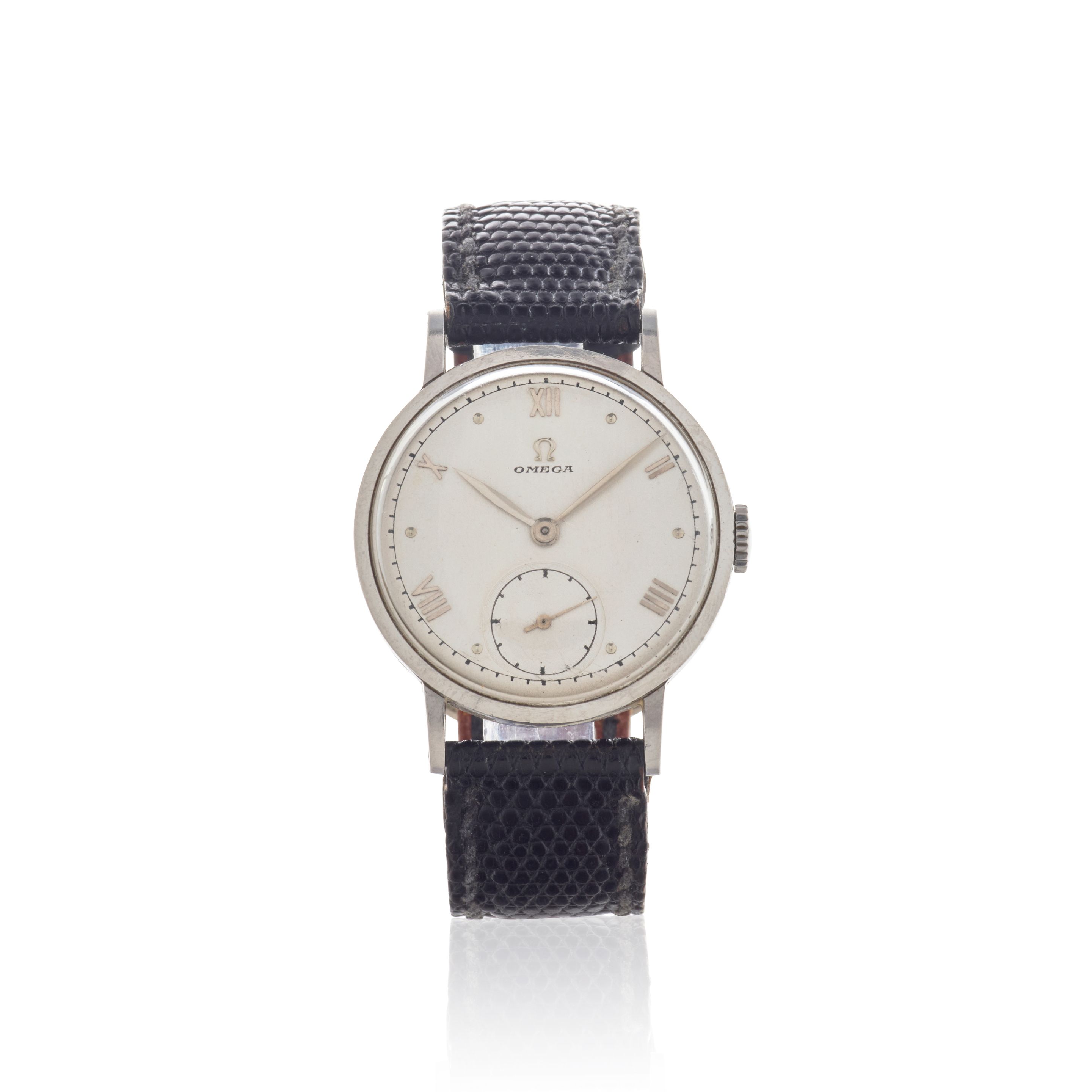 OMEGA. A STAINLES STEEL MANUAL WIND WRISTWATCHc.1944