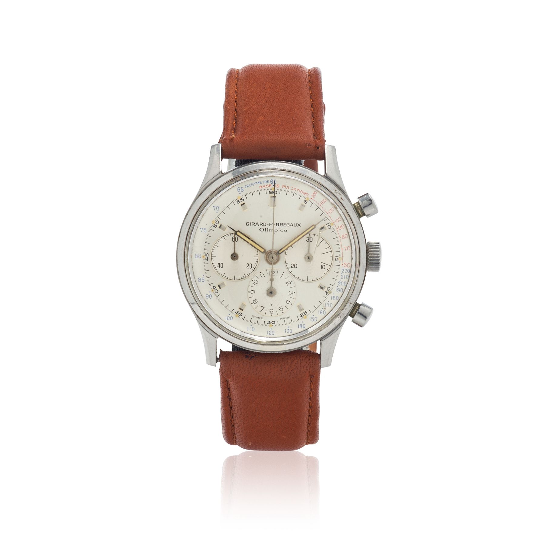 GIRARD PERREGAUX. A STAINLESS STEEL MANUAL WIND CHRONOGRAPH WRISTWATCH Olimpico, Ref: 8846, c.1968