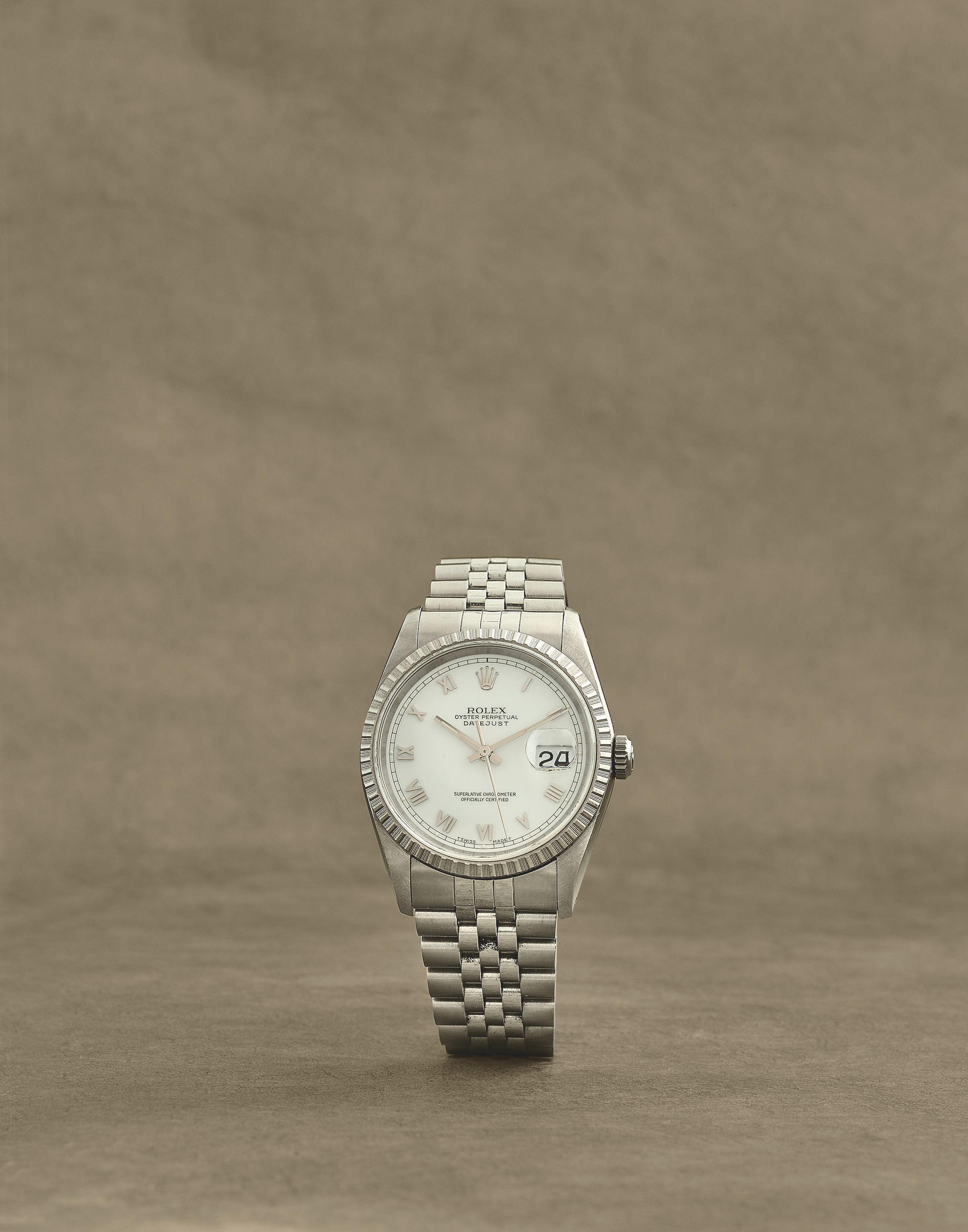 Rolex. Montre bracelet en acier avec date mouvement automatique Rolex. A stainless steel automatic calendar bracelet watch Datejust, Ref: 16220, Circa 1991