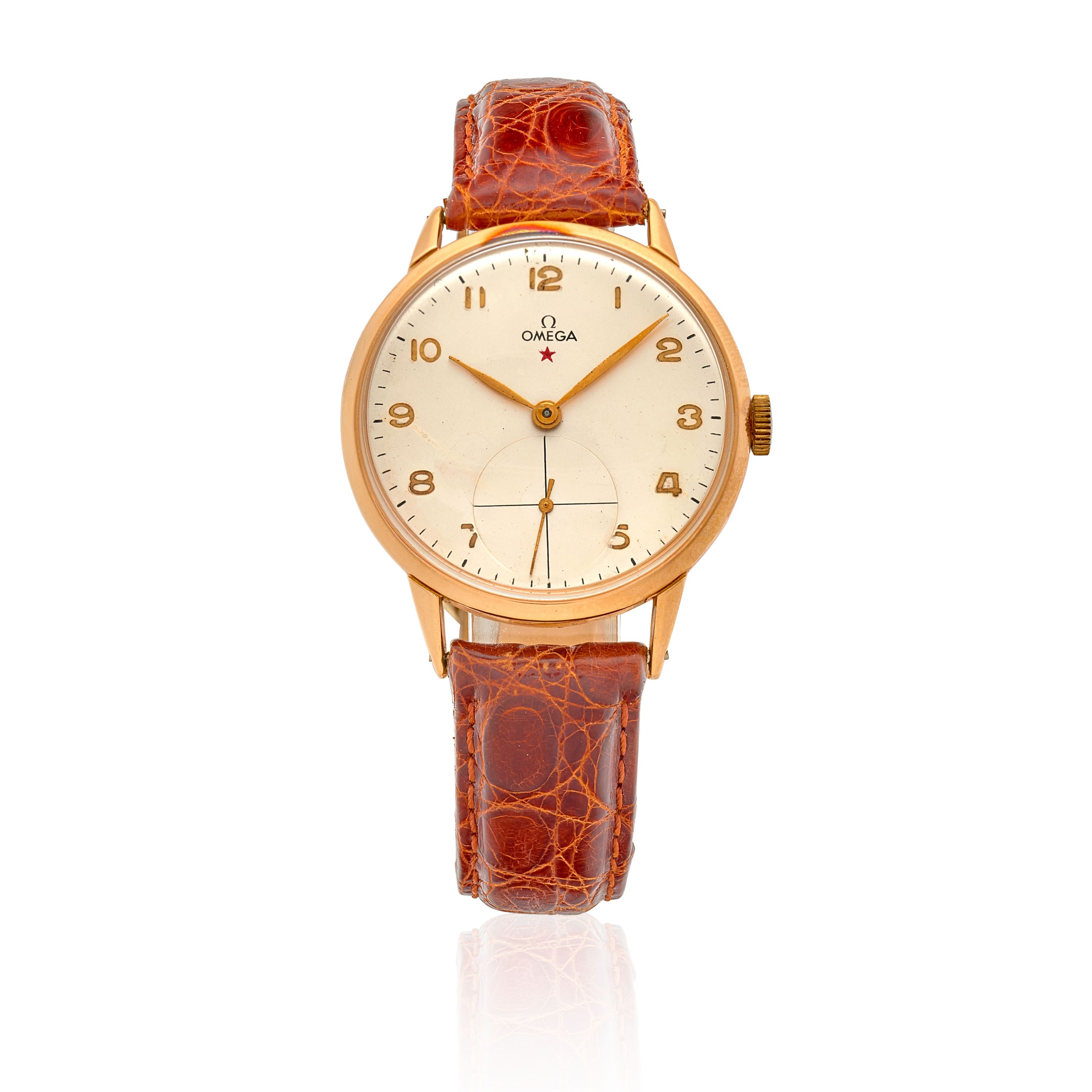 OMEGA. AN 18K GOLD MANUAL WIND WRISTWATCH Constellation, c.1950s