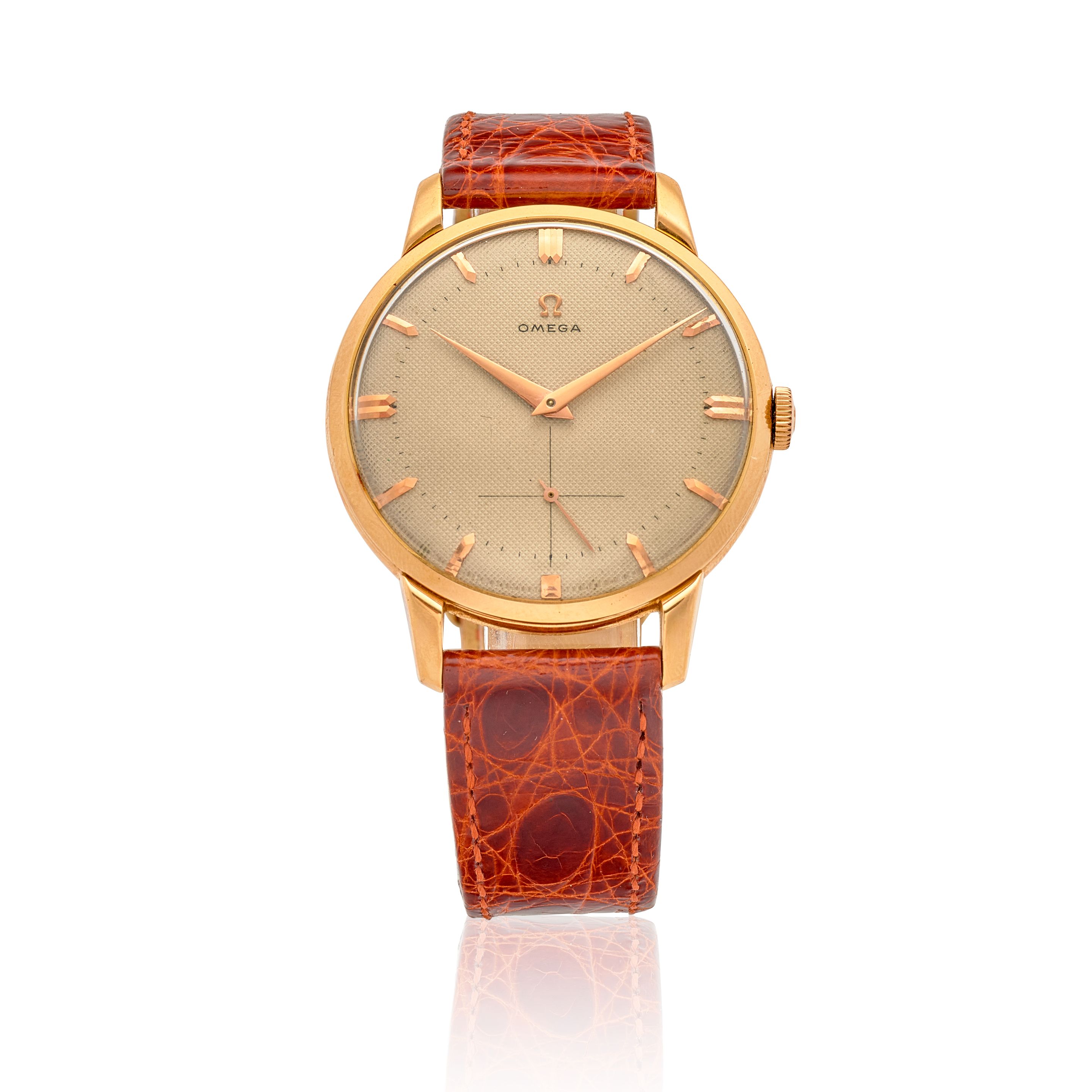 OMEGA. A "JUMBO" 18K ROSE GOLD MANUAL WIND WRISTWATCH De Ville Trésor, Ref: 2687, c.1950s