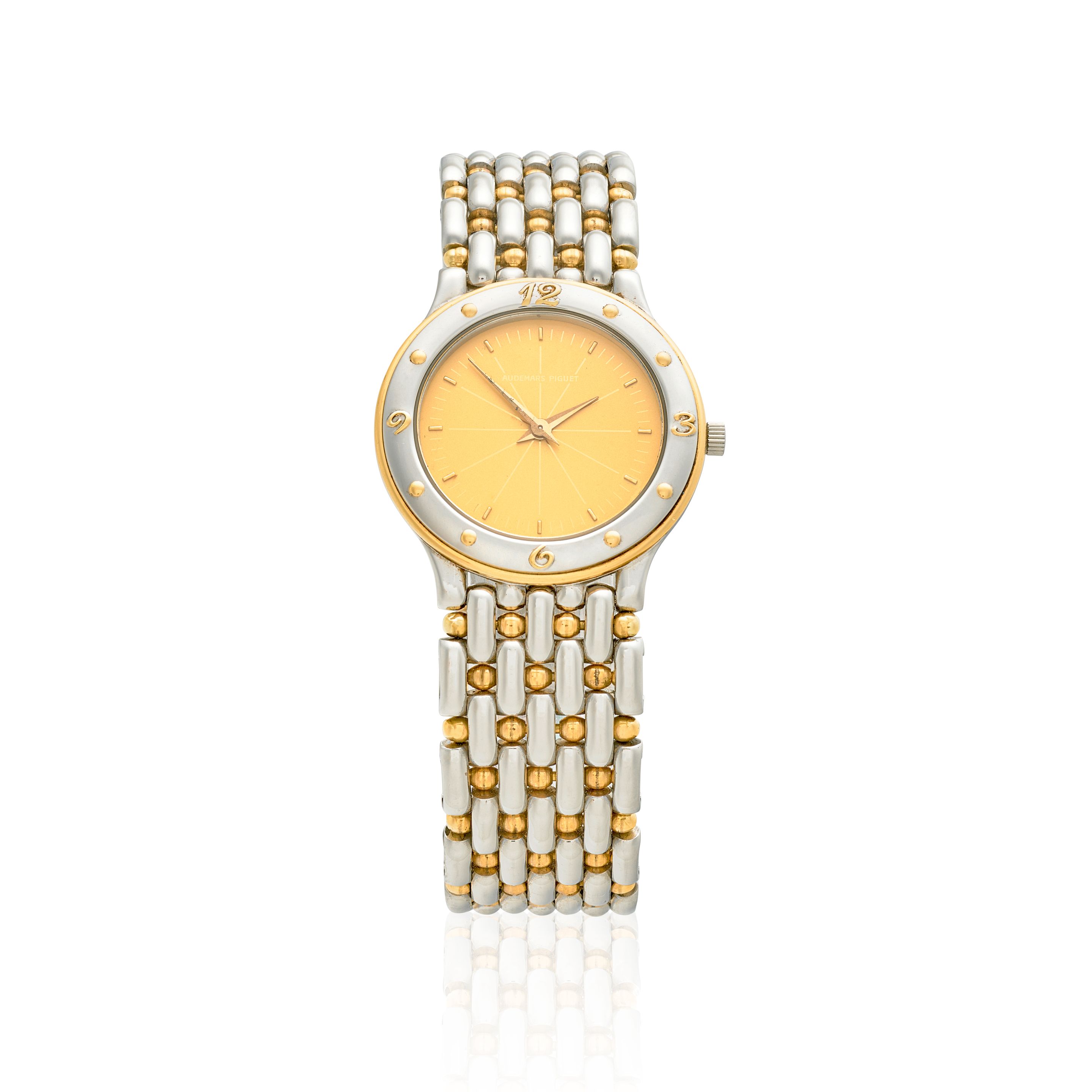 AUDEMARS PIGUET. A STAINLESS STEEL AND GOLD BRACELET WATCHc.1980s