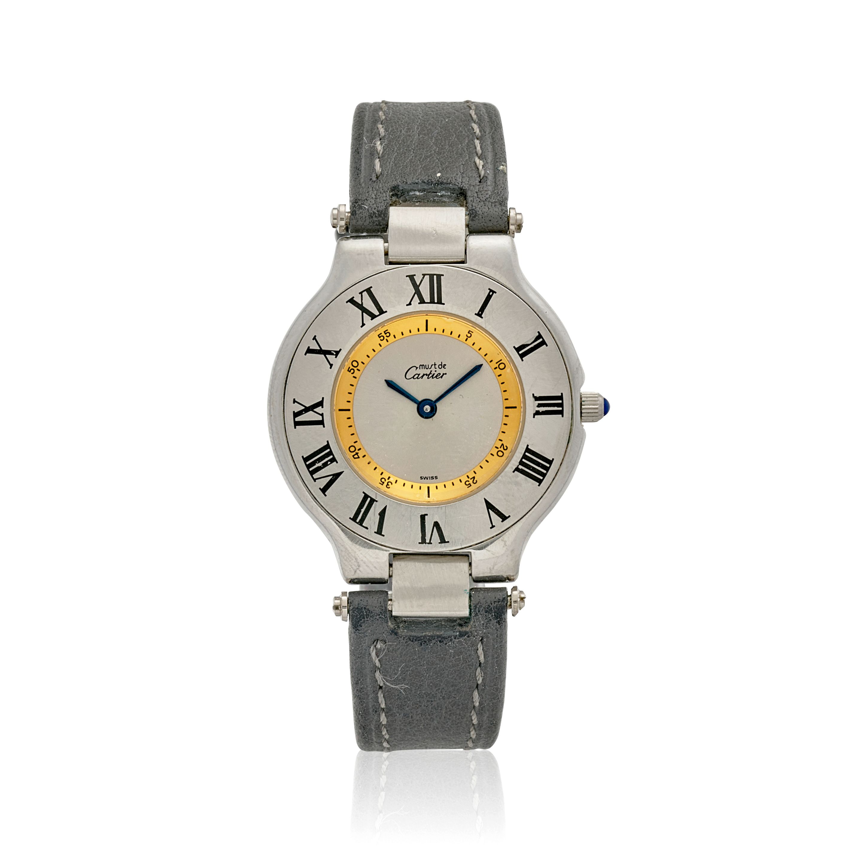 MUST DE CARTIER. A LADY'S STAINLESS STEEL WRISTWATCH 21, Ref: 1330, c.1990s