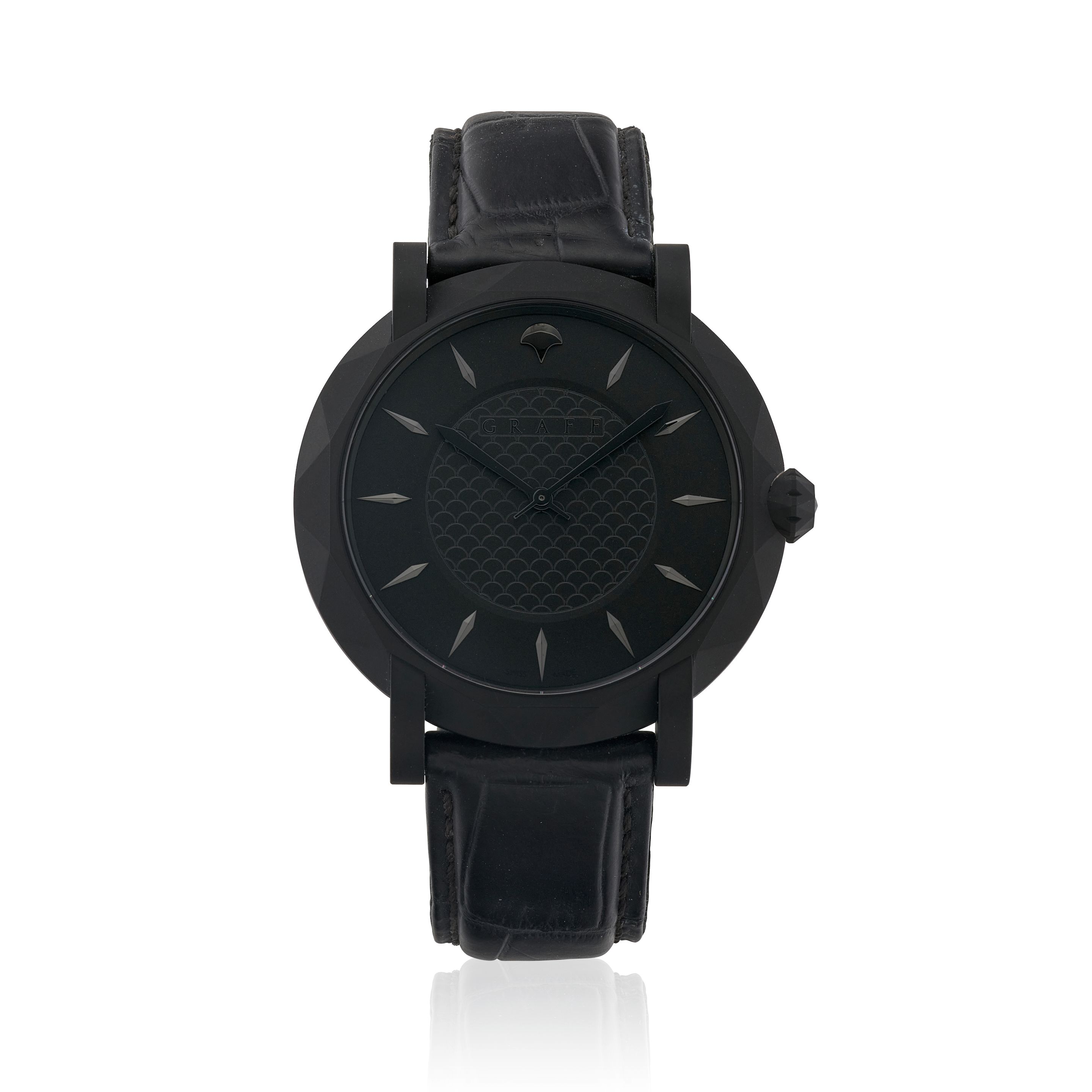 GRAFF. A PVD COATED AUTOMATIC WRISTWATCH Graffstar Slim Eclipse, Ref: GSU43DLCB, Purchased 3rd May, 2017