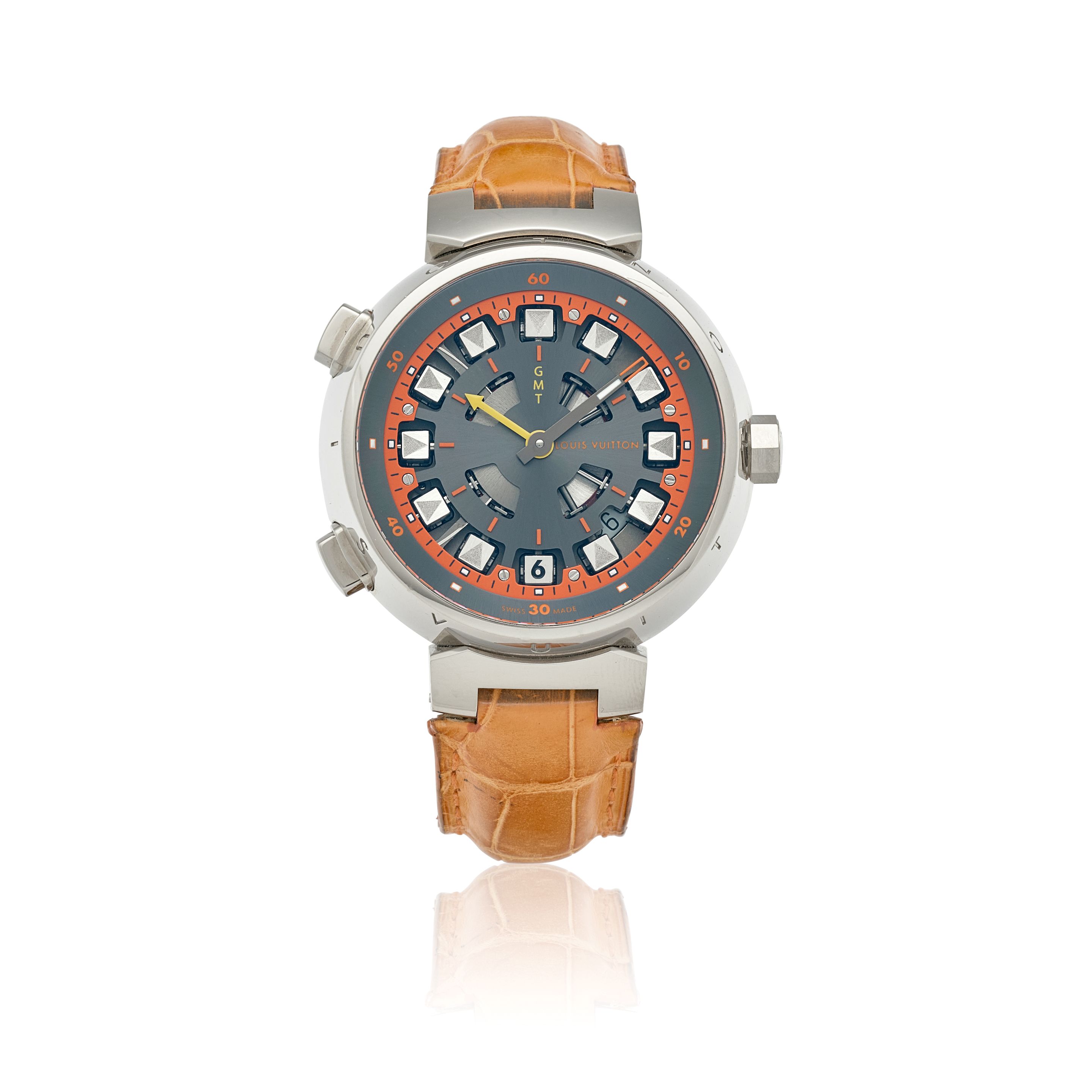 LOUIS VUITTON ONLY WATCH 2009. A UNIQUE 18K WHITE GOLD AUTOMATIC GMT WRISTWATCH Only Watch, c.2009