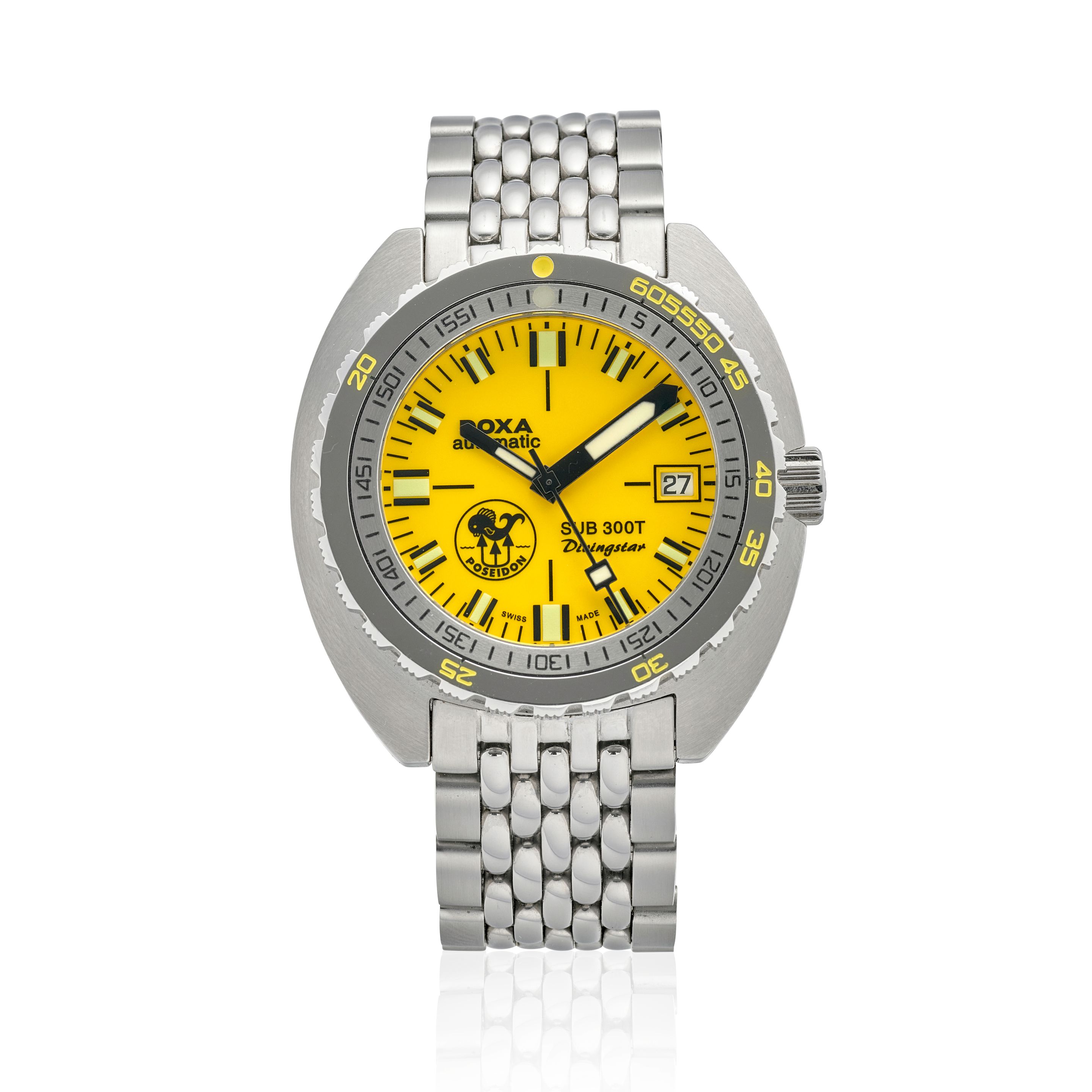 DOXA. A LIMITED EDITION STAINLESS STEEL AUTOMATIC CALENDAR BRACELET WATCH Sub 300T Divingstar Poseidon, Ref: 872.10, c.2018