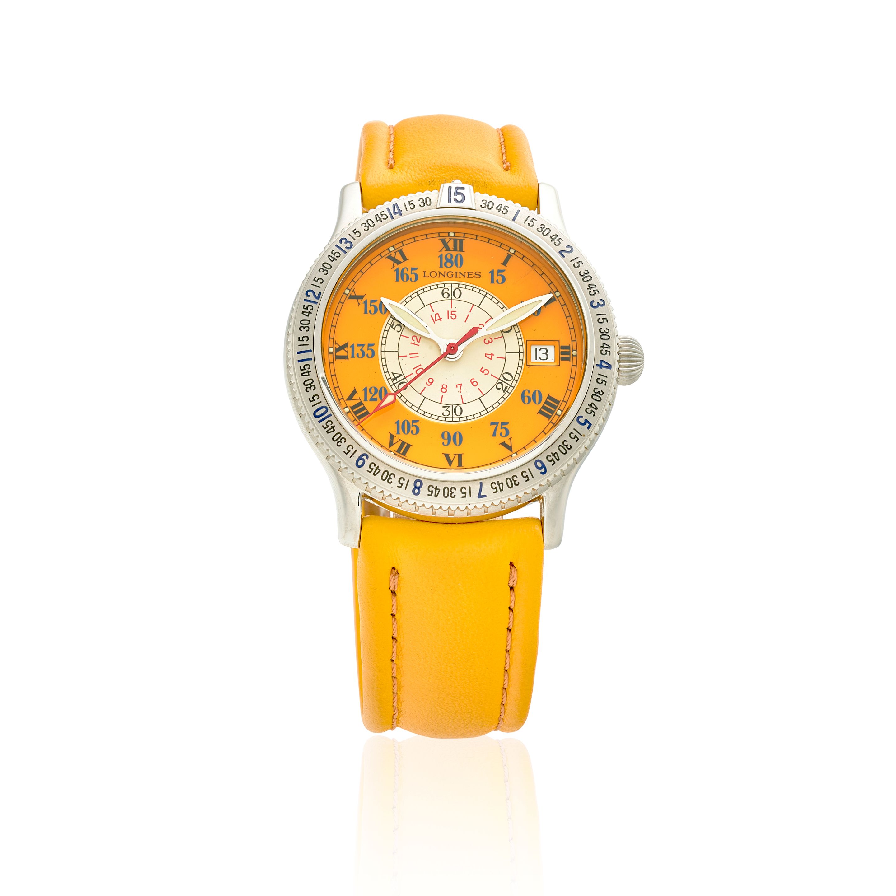 LONGINES. A STAINLESS STEEL AUTOMATIC PILOT'S CALENDAR WRISTWATCH Col. Charles A. Lindbergh, Ref: L2.617.4, c.1990s