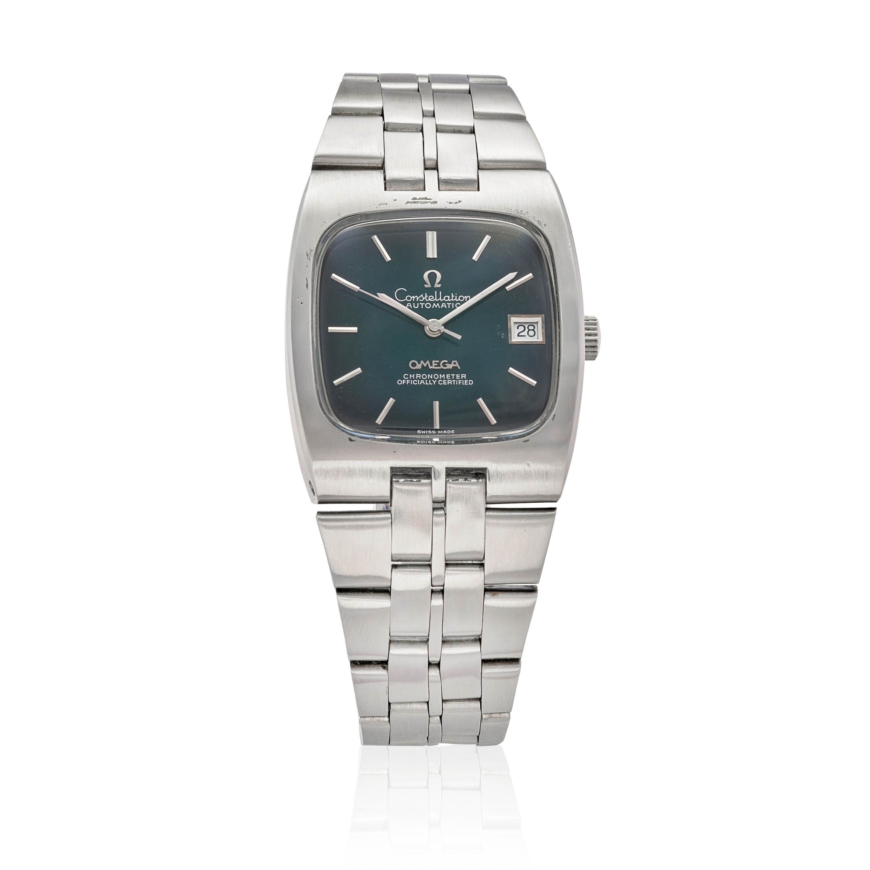OMEGA. A STAINLESS STEEL AUTOMATIC CALENDAR BRACELET WATCH Constellation, Ref: 168.047, c.1970s