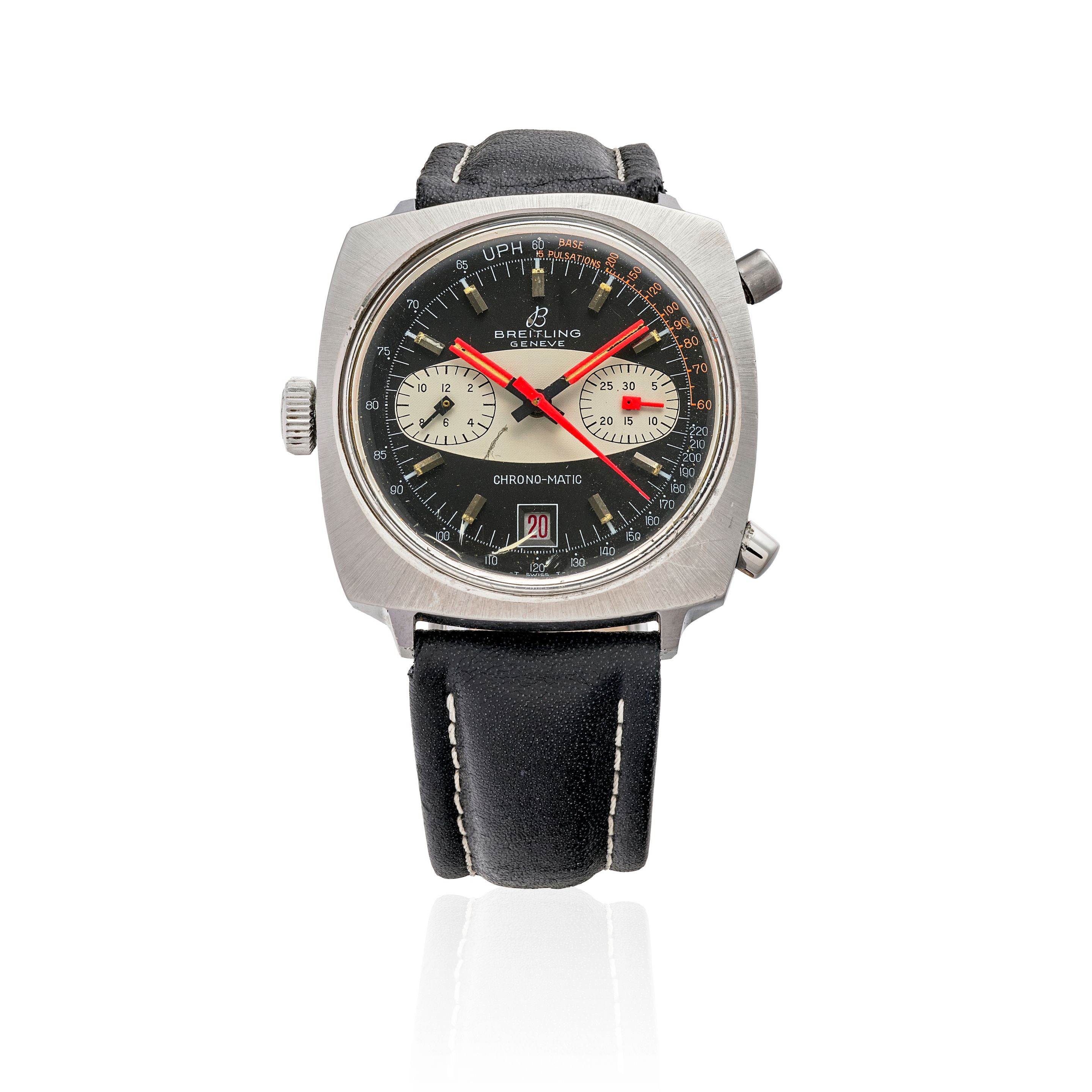 BREITLING. A STAINLESS STEEL MANUAL WIND CHRONOGRAPH WRISTWATCHRef: 2111, c.1970