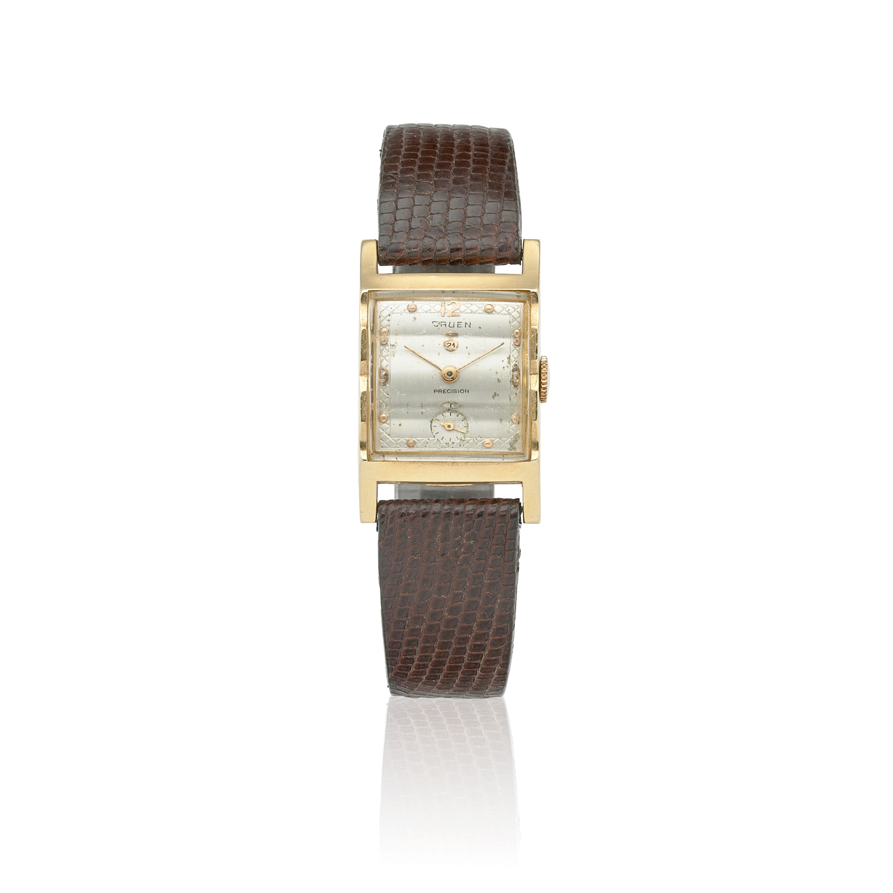 GRUEN. A 14K GOLD MANUAL WIND WRISTWATCHc.1940s