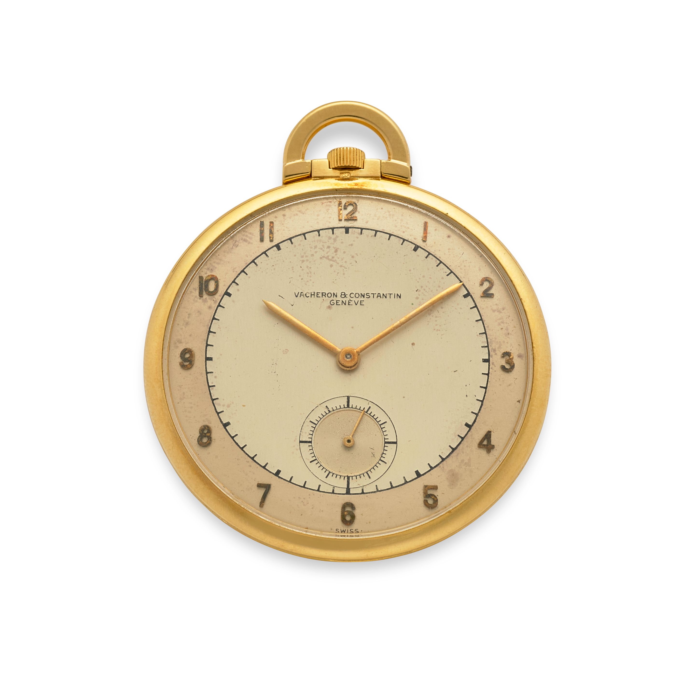VACHERON & CONSTANTIN. AN 18K GOLD SLIM OPENFACE ART DECO DRESS WATCH1940's