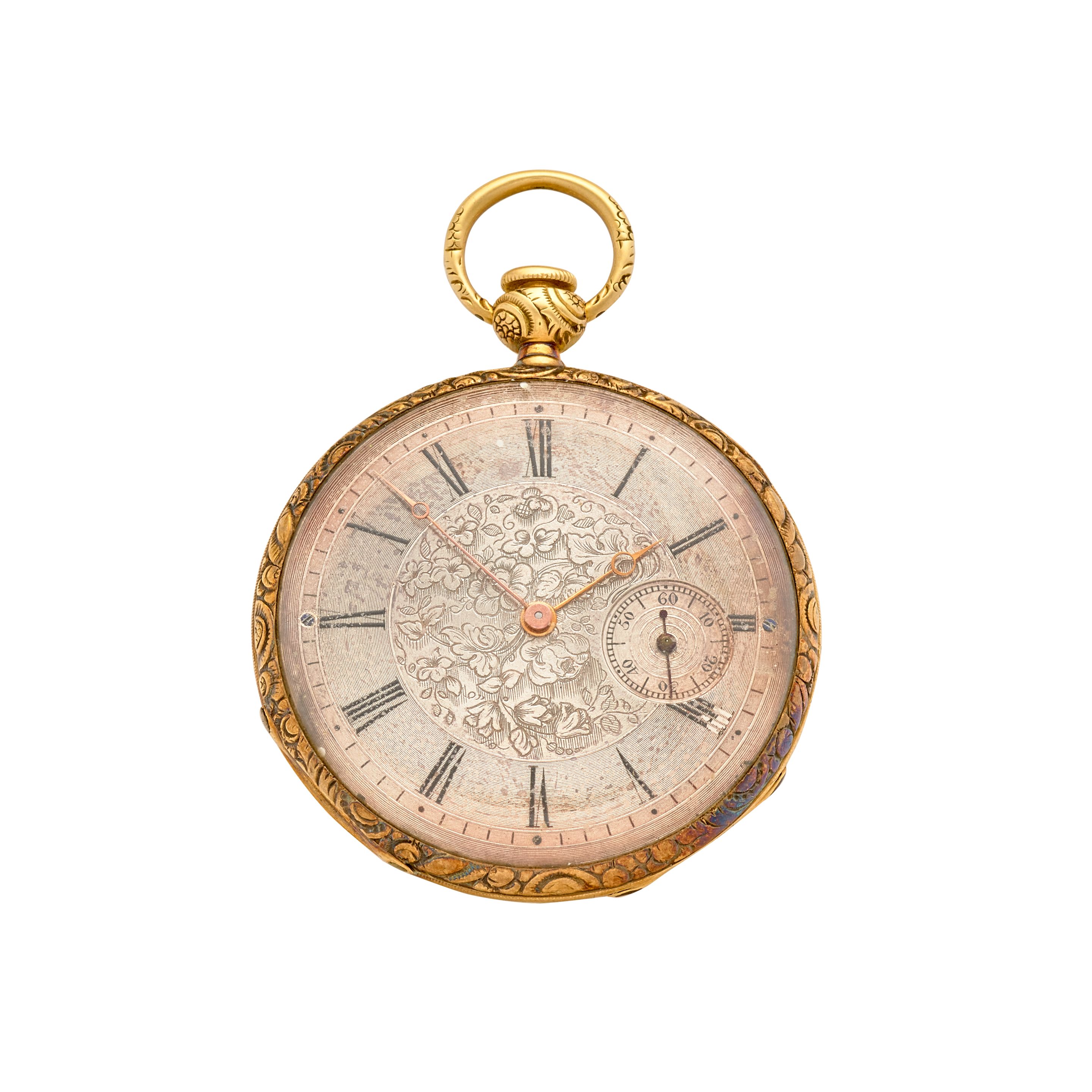 GABAREL & DUFOUR, GENÈVE. A FINE 18K GOLD QUARTER REPEATING RUBY CYLINDER FOB WATCHCirca 1830
