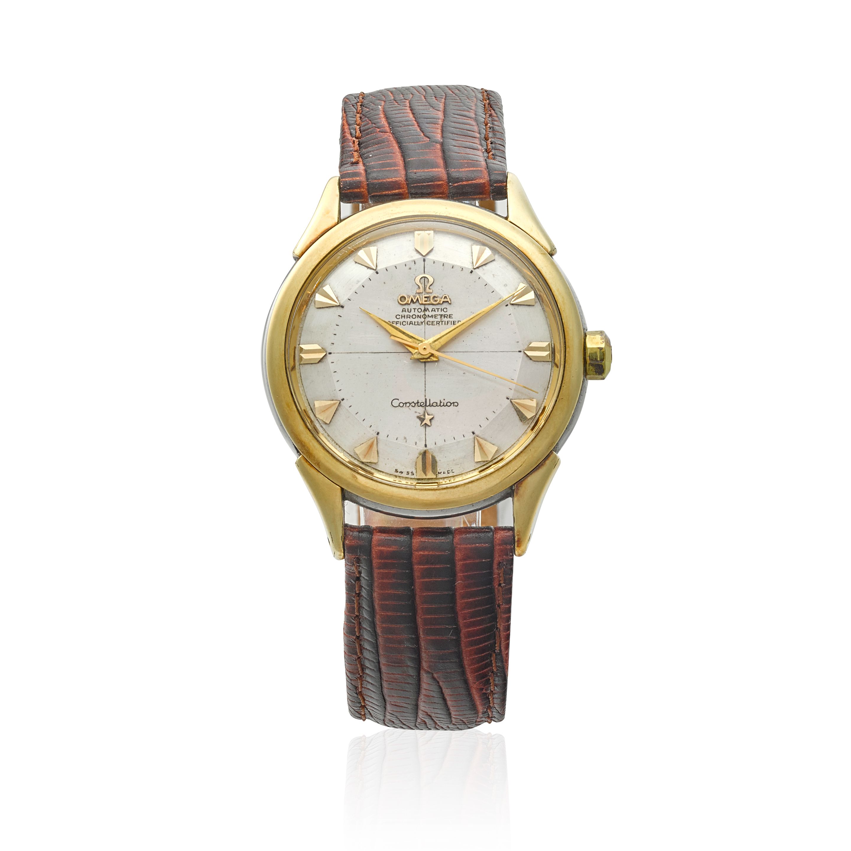 OMEGA. A STAINLESS STEEL AND GOLD PLATED AUTOMATIC WRISTWATCH Constellation, Ref: 2852-7, c.1950s