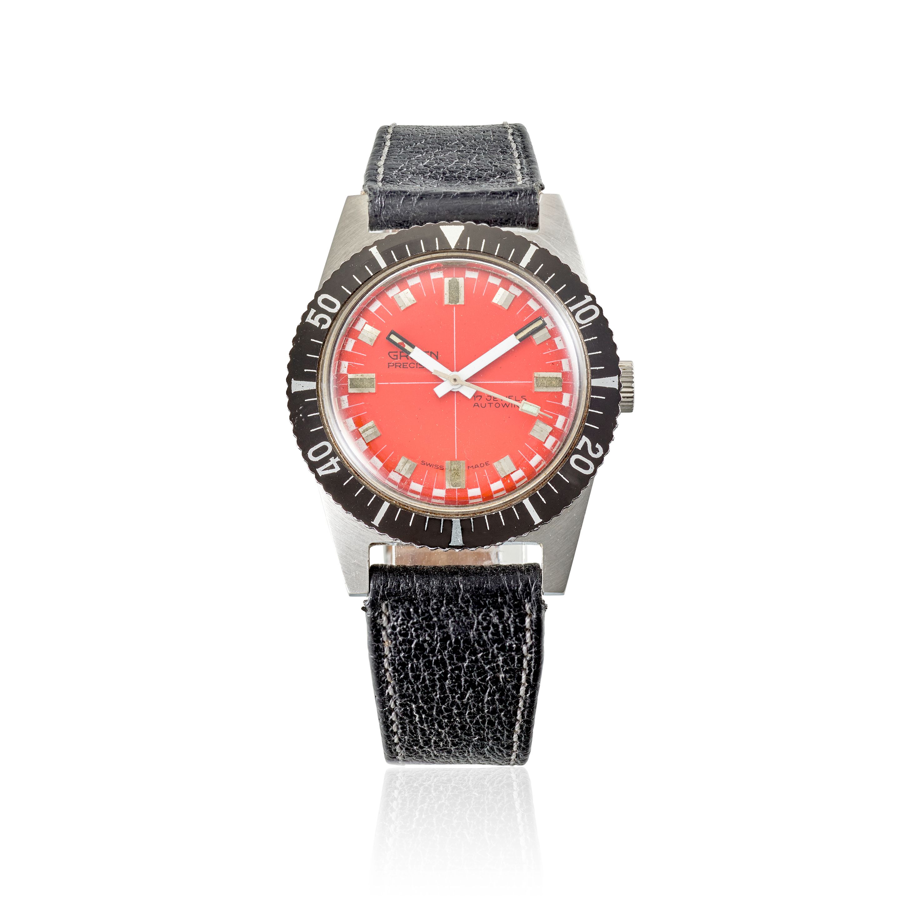 GRUEN. A STAINLESS STEEL AUTOMATIC WRISTWATCH Precision, c.1960s