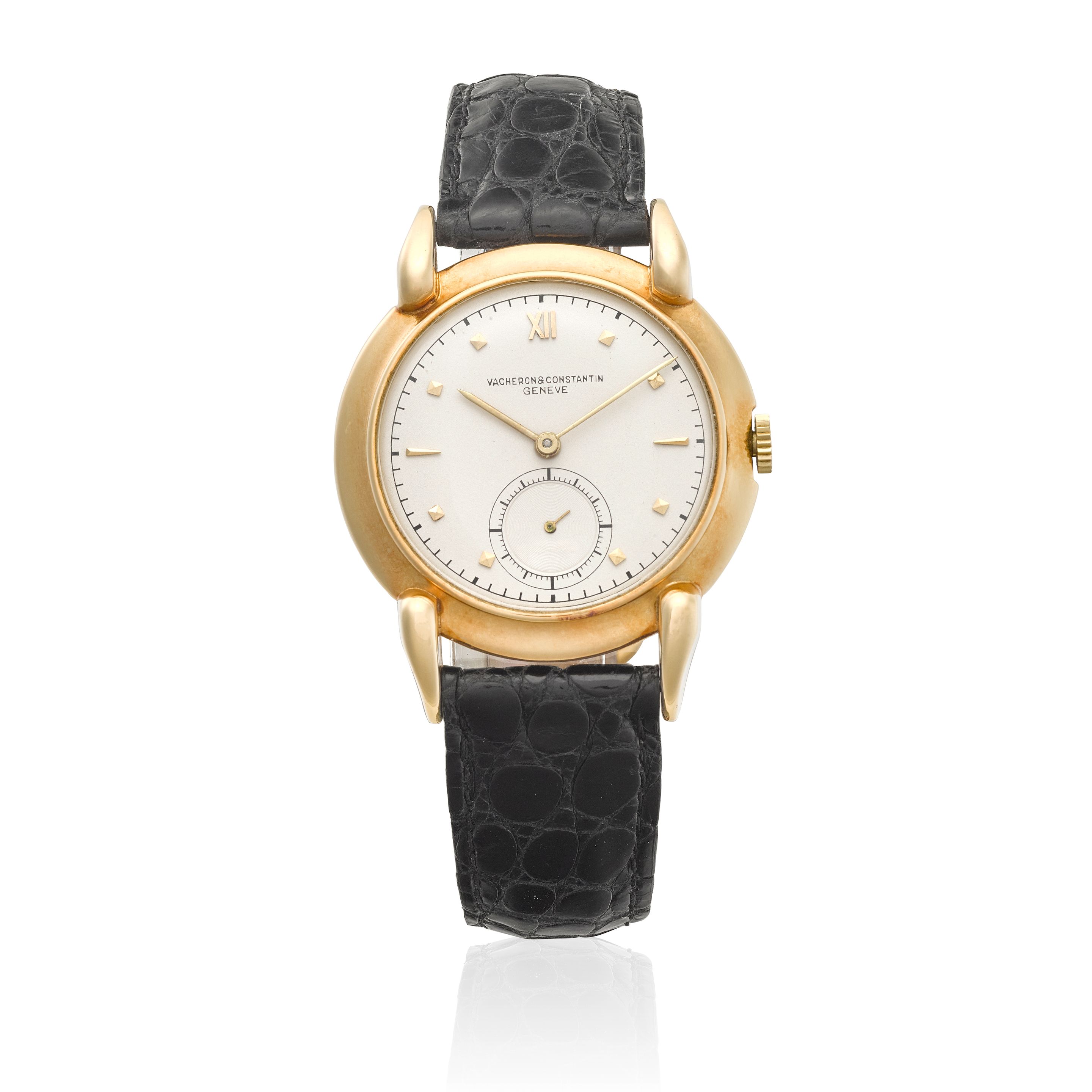 VACHERON CONSTANTIN. A FINE AND UNUSUAL 18K GOLD MANUAL WIND WRISTWATCHc.1940s