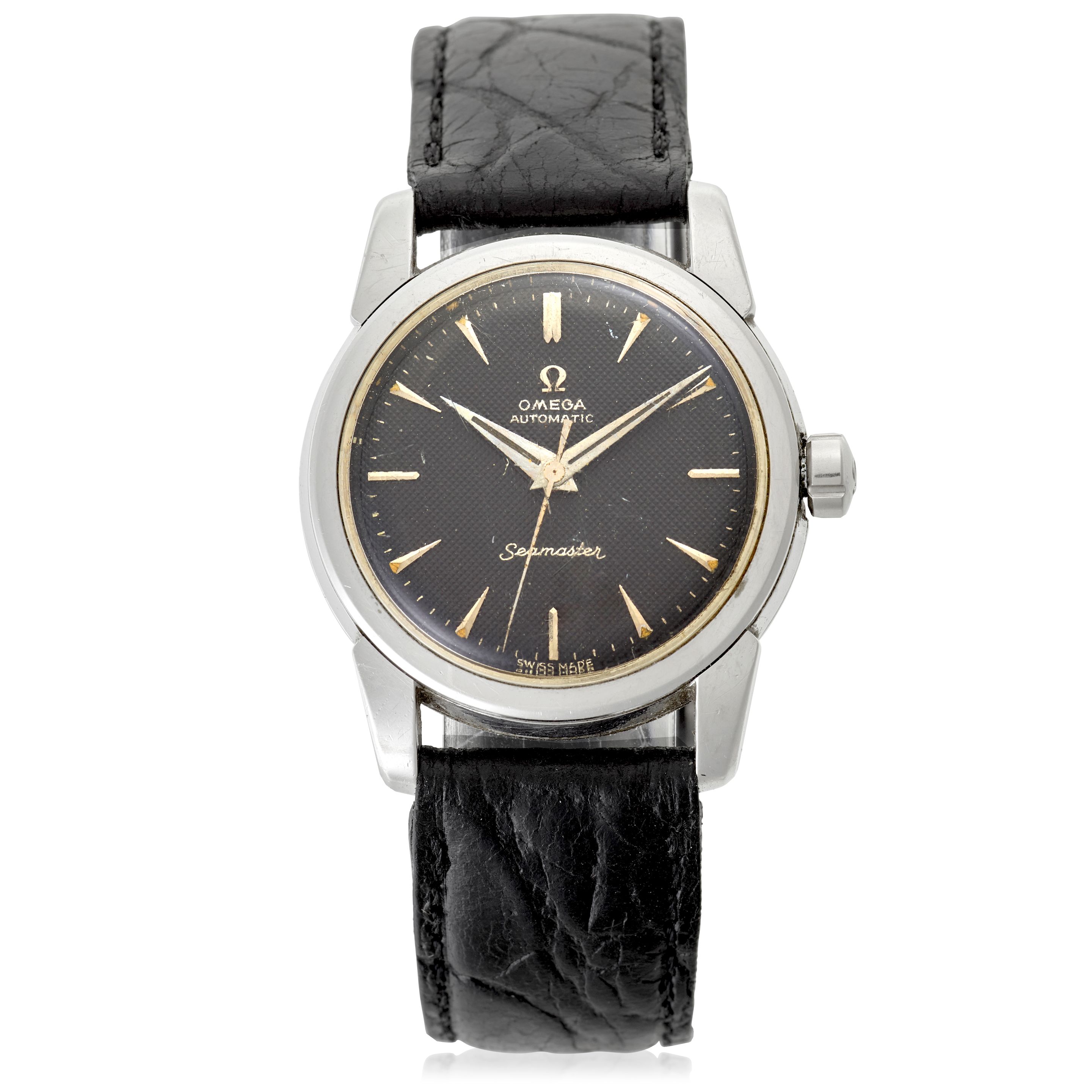 OMEGA. A STAINLESS STEEL AUTOMATIC WRISTWATCH Seamaster, Ref: 2828, c. 1950s