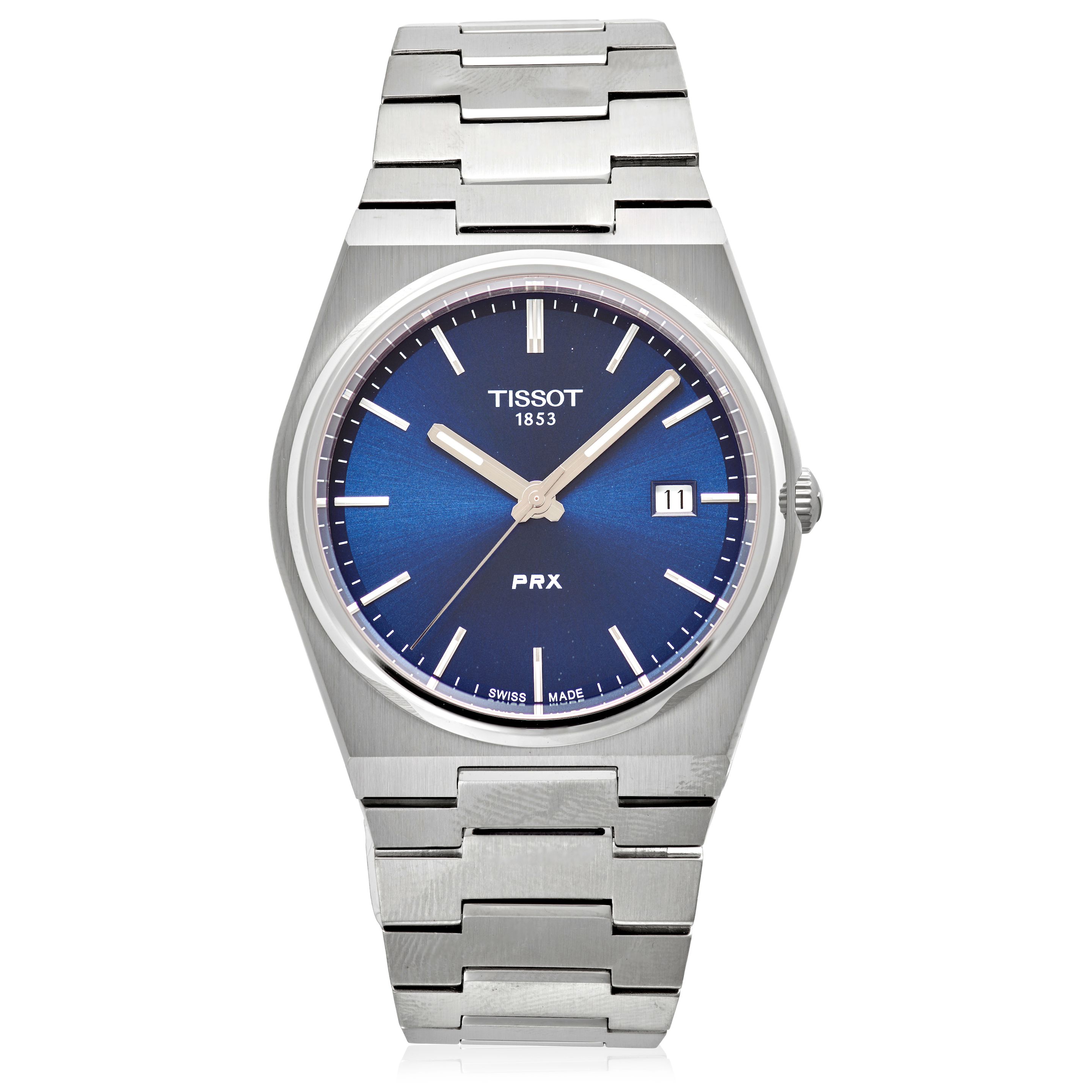 TISSOT. A STAINLESS STEEL QUARTZ CALENDAR BRACELET WATCH PRX, Ref: T137410A, c. 2020s