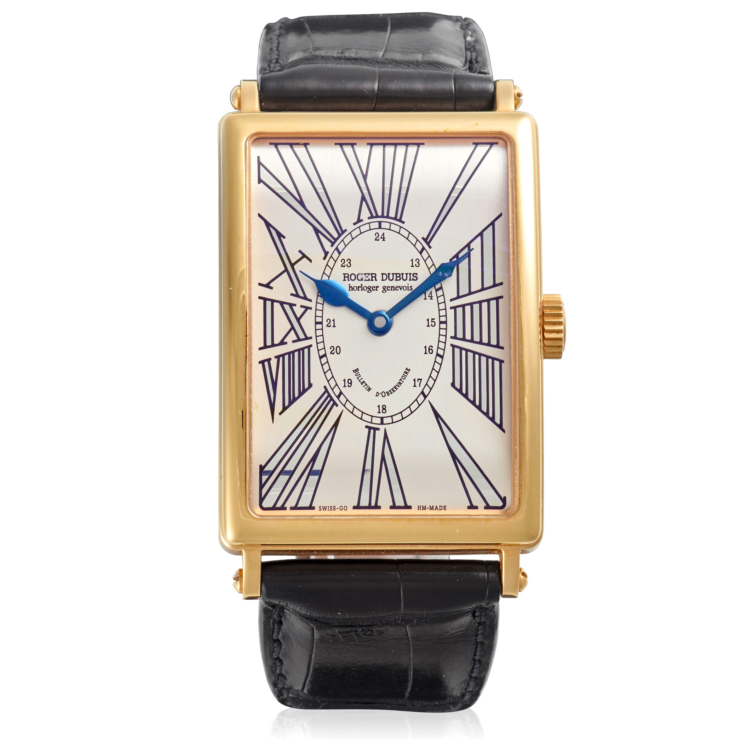 ROGER DUBUIS. AN 18K GOLD AUTOMATIC WRISTWATCH Much More , Ref: M34 57 5, Purchased 7th November, 2002