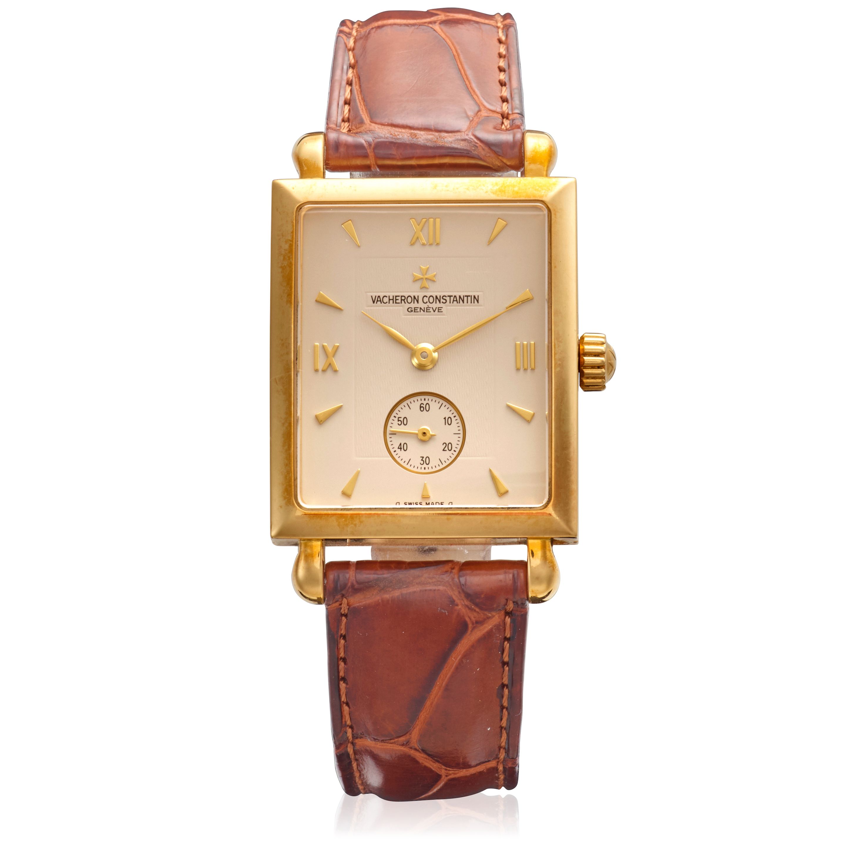 VACHERON & CONSTANTIN. AN 18K GOLD MANUAL WIND WRISTWATCH Les Historiques, Ref: 91001, c.2000