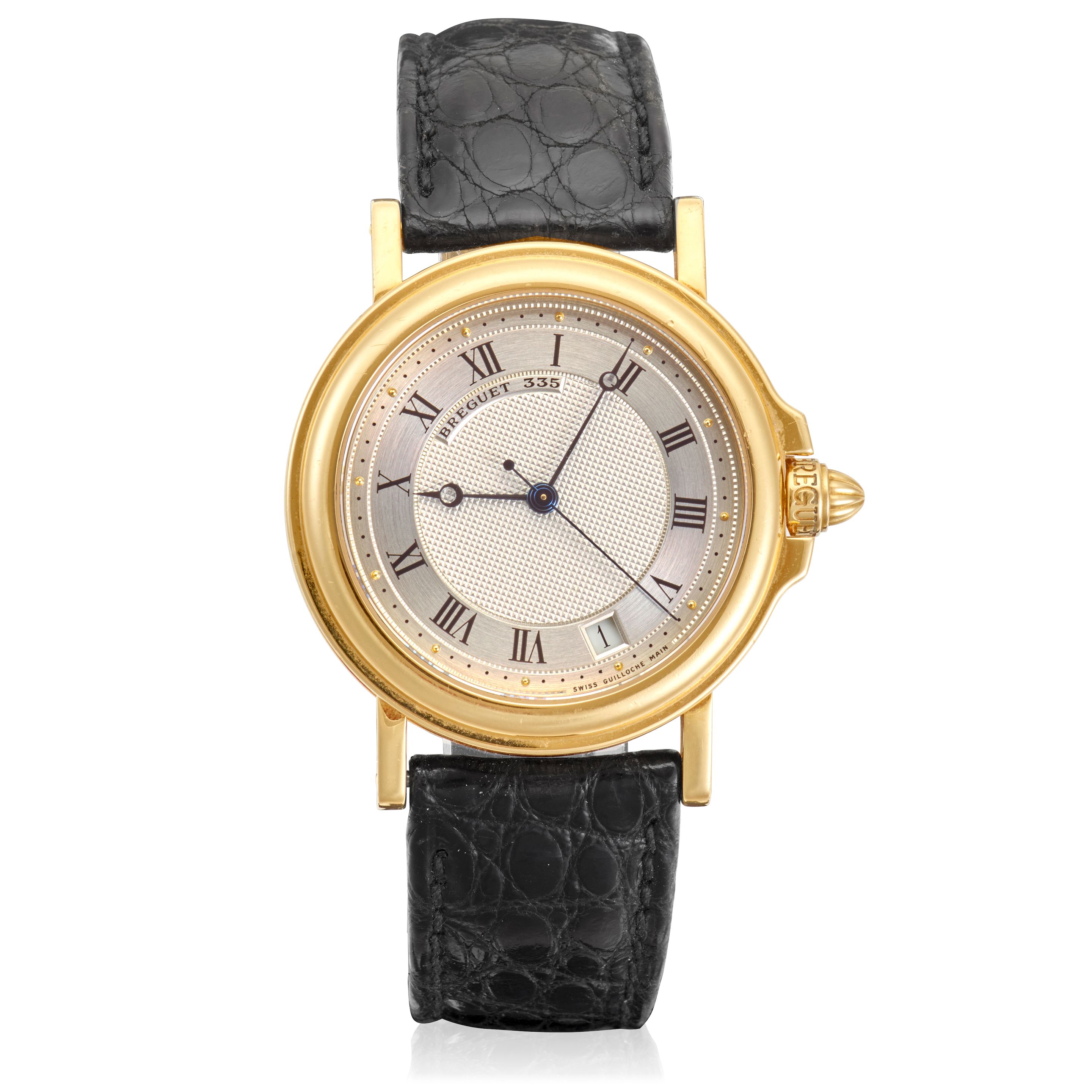 BREGUET. AN 18K GOLD AUTOMATIC CALENDAR WRISTWATCH Marine, Ref: 3400BA/12/196, Purchased 27th December, 2001