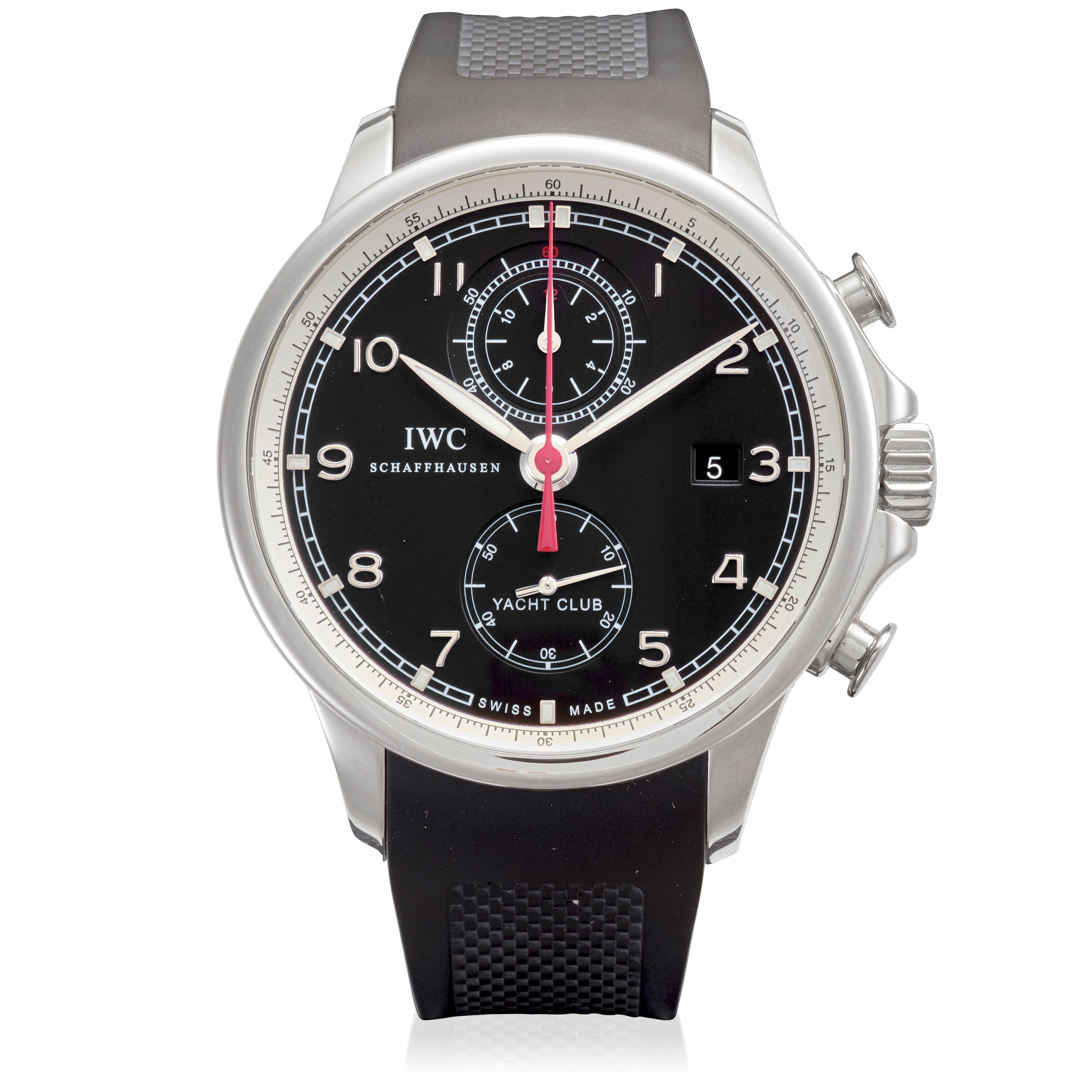 IWC. A STAINLESS-STEEL AUTOMATIC CALENDAR FLYBACK CHRONOGRAPH WRISTWATCH Portuguese Yacht Club, Ref: IW390204, c.2010