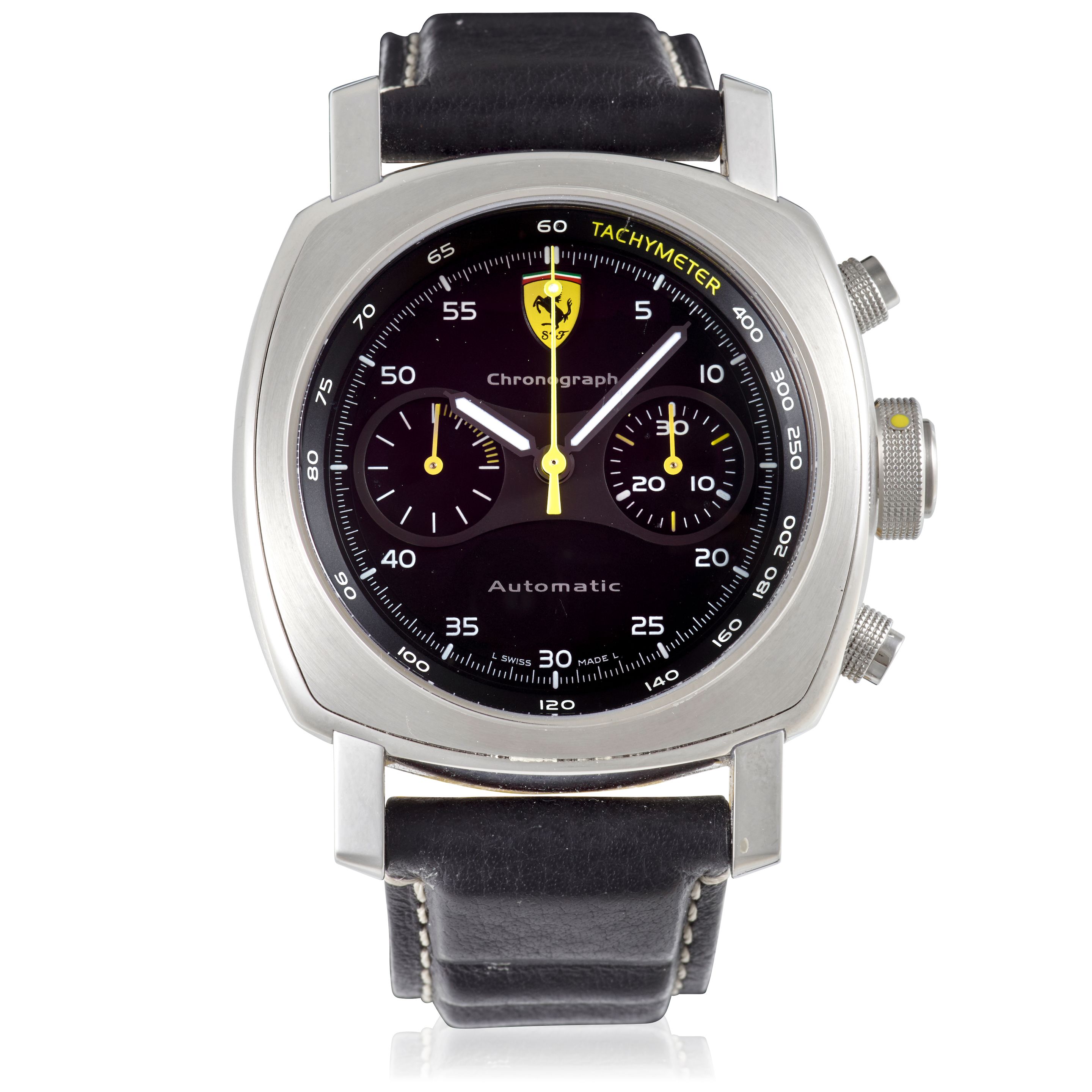 PANERAI. A LIMITED-EDITION STAINLESS-STEEL AUTOMATIC CHRONOGRAPH WRISTWATCH Ferrari, Ref: FER0008, c.2009