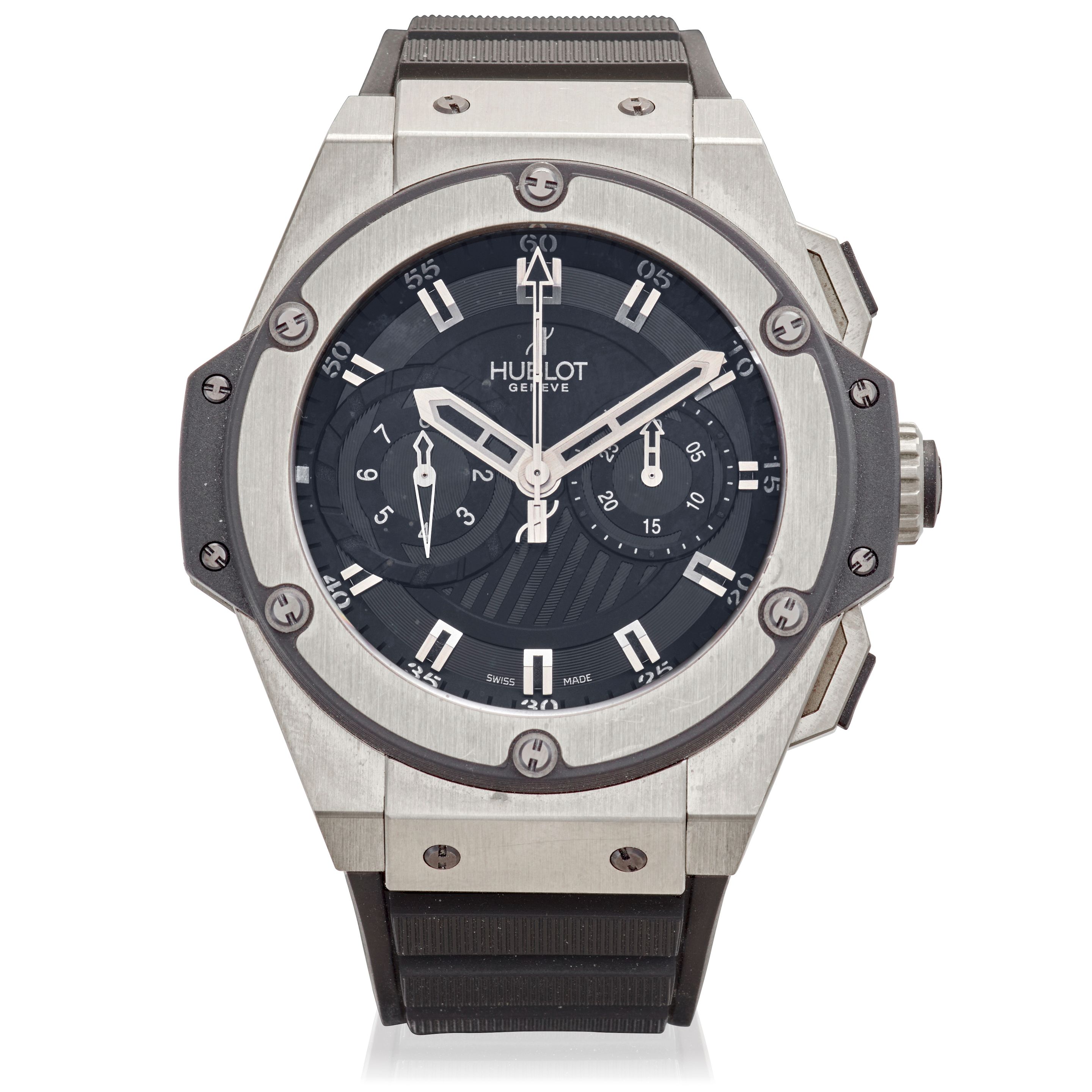 HUBLOT. A ZIRCONIUM AND TITANIUM AUTOMATIC SPLIT-SECOND CHRONOGRAPH WRISTWATCH King Power Zirconium, Ref: 71S.ZX.1127.RX, c.2009