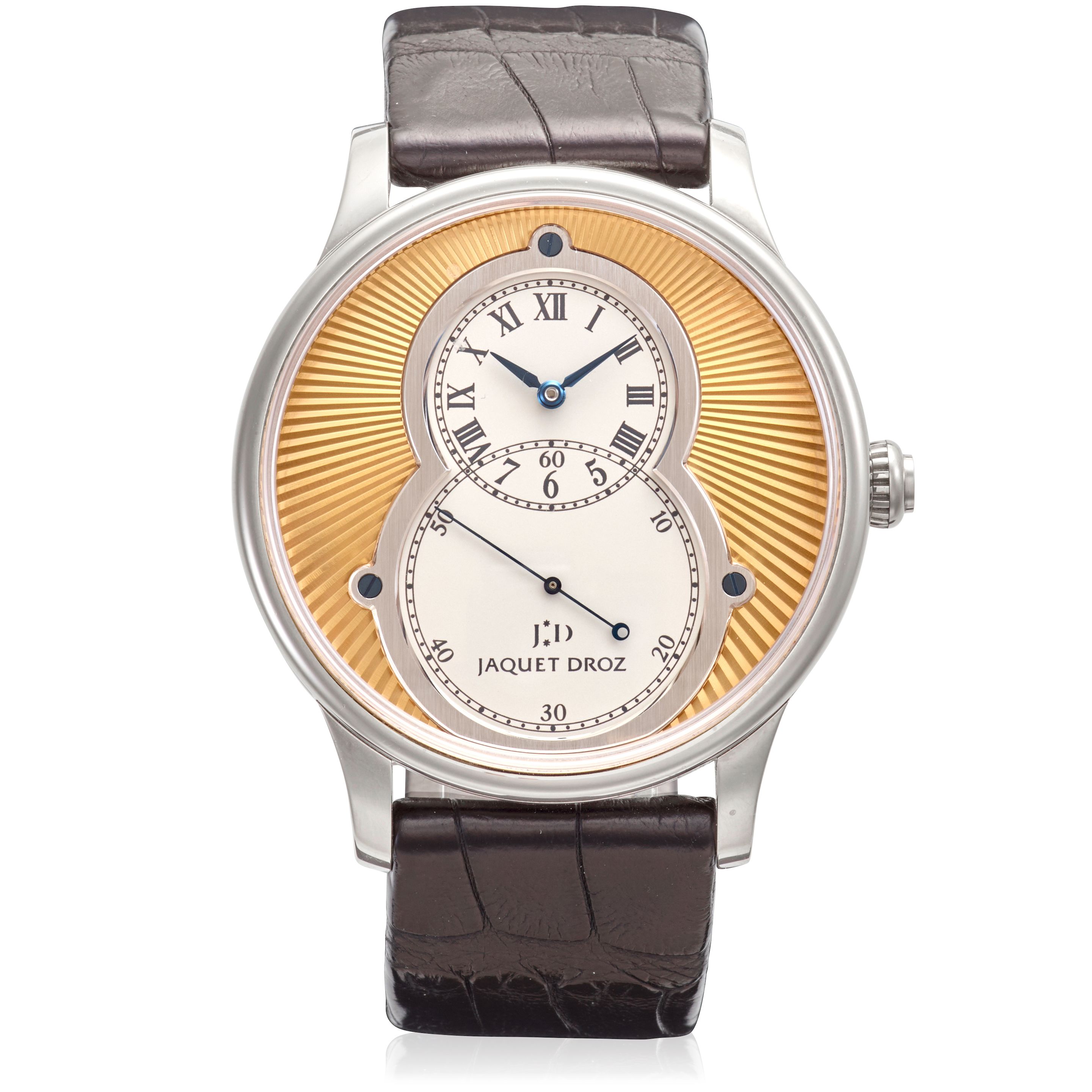 JAQUET DROZ. A FINE LIMITED EDITION 18K WHITE GOLD AUTOMATIC WRISTWATCH Grande Seconde, Ref: 3034, c.2010